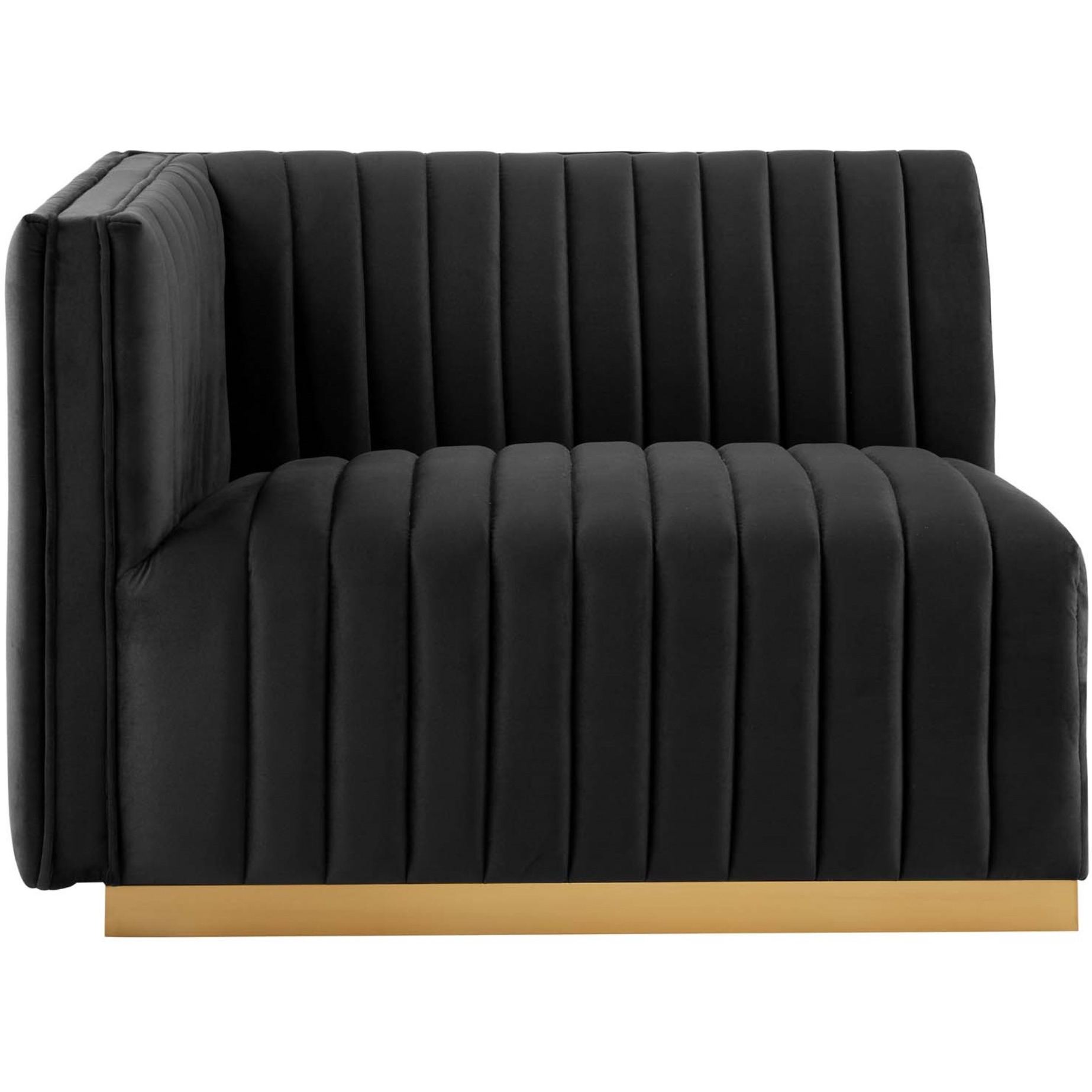 Conjure Channel Tufted Performance Velvet Left-Arm Chair