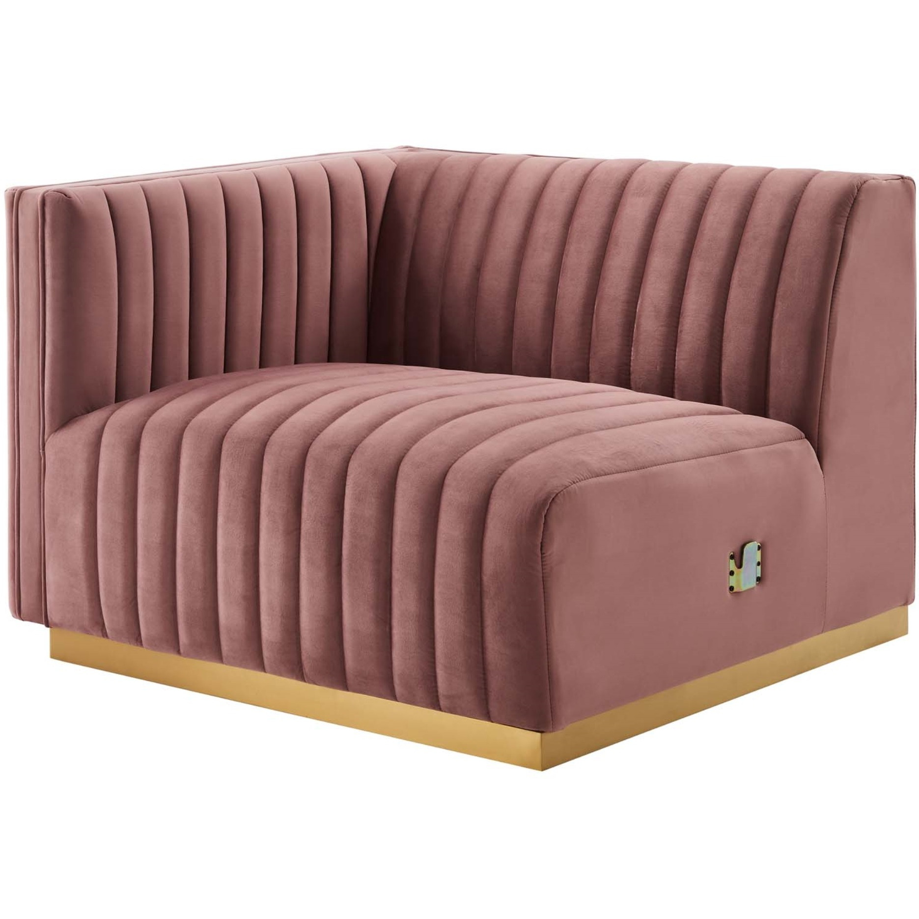 Conjure Channel Tufted Performance Velvet Left-Arm Chair