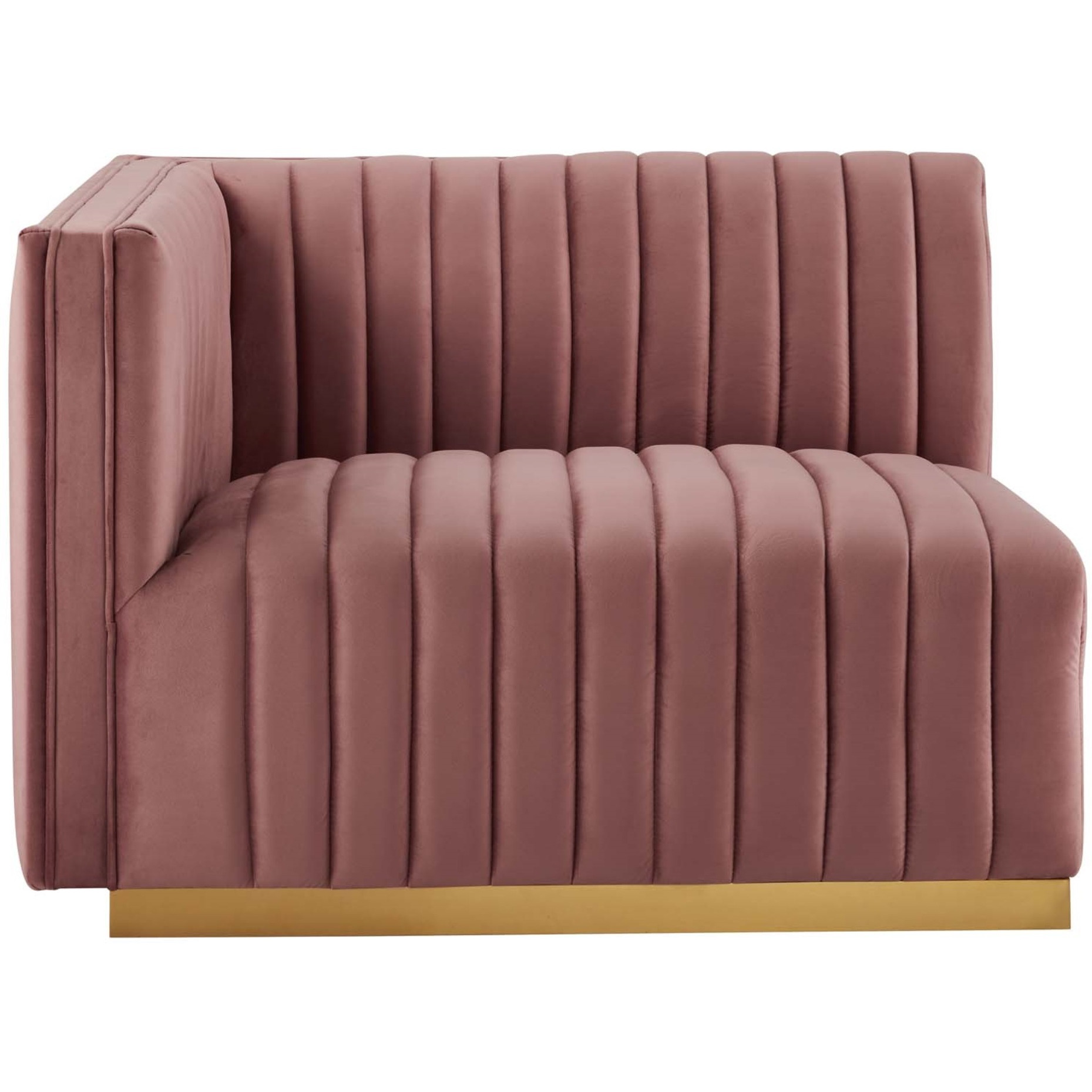 Conjure Channel Tufted Performance Velvet Left-Arm Chair