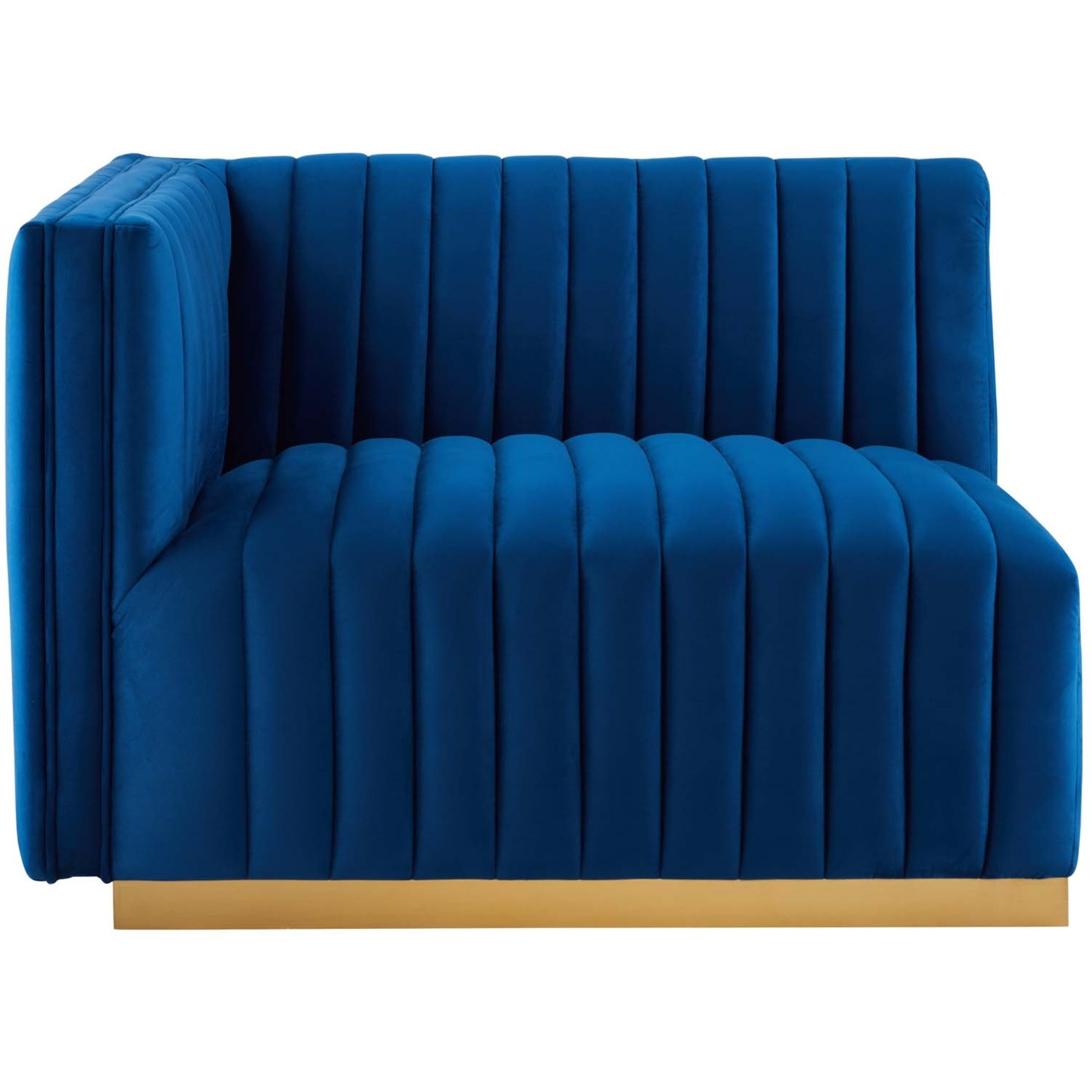 Conjure Channel Tufted Performance Velvet Left-Arm Chair