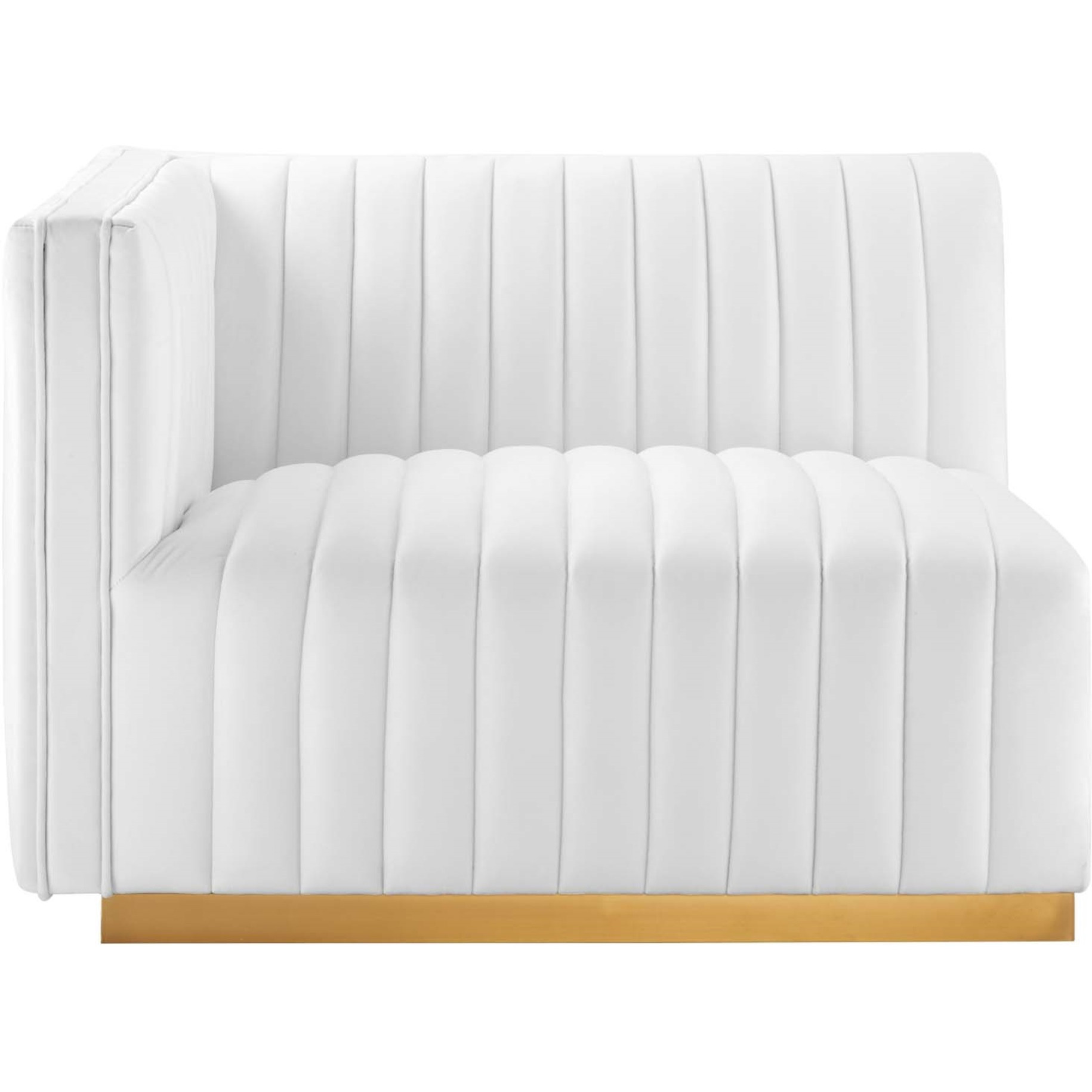 Conjure Channel Tufted Performance Velvet Left-Arm Chair
