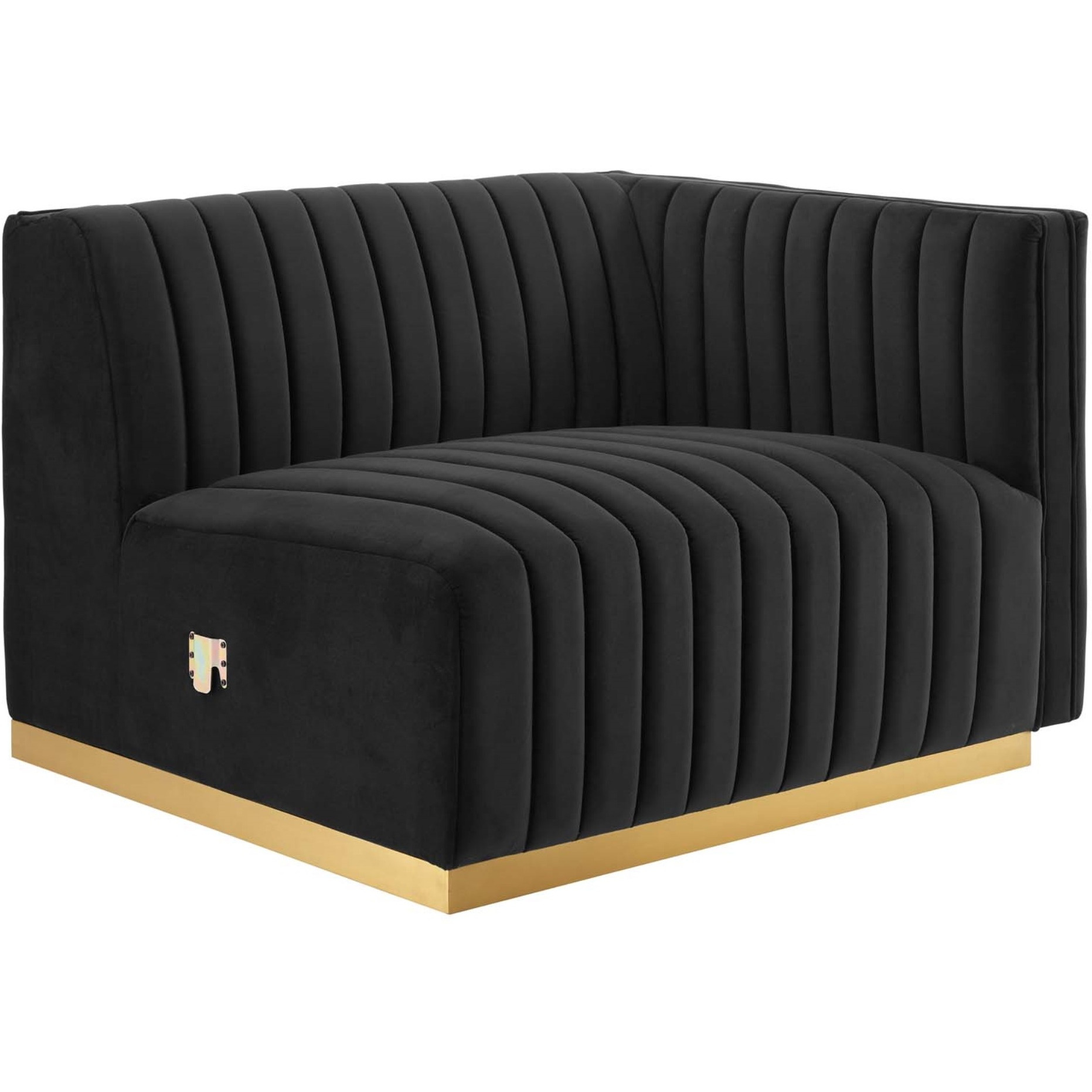 Conjure Channel Tufted Performance Velvet Right-Arm Chair