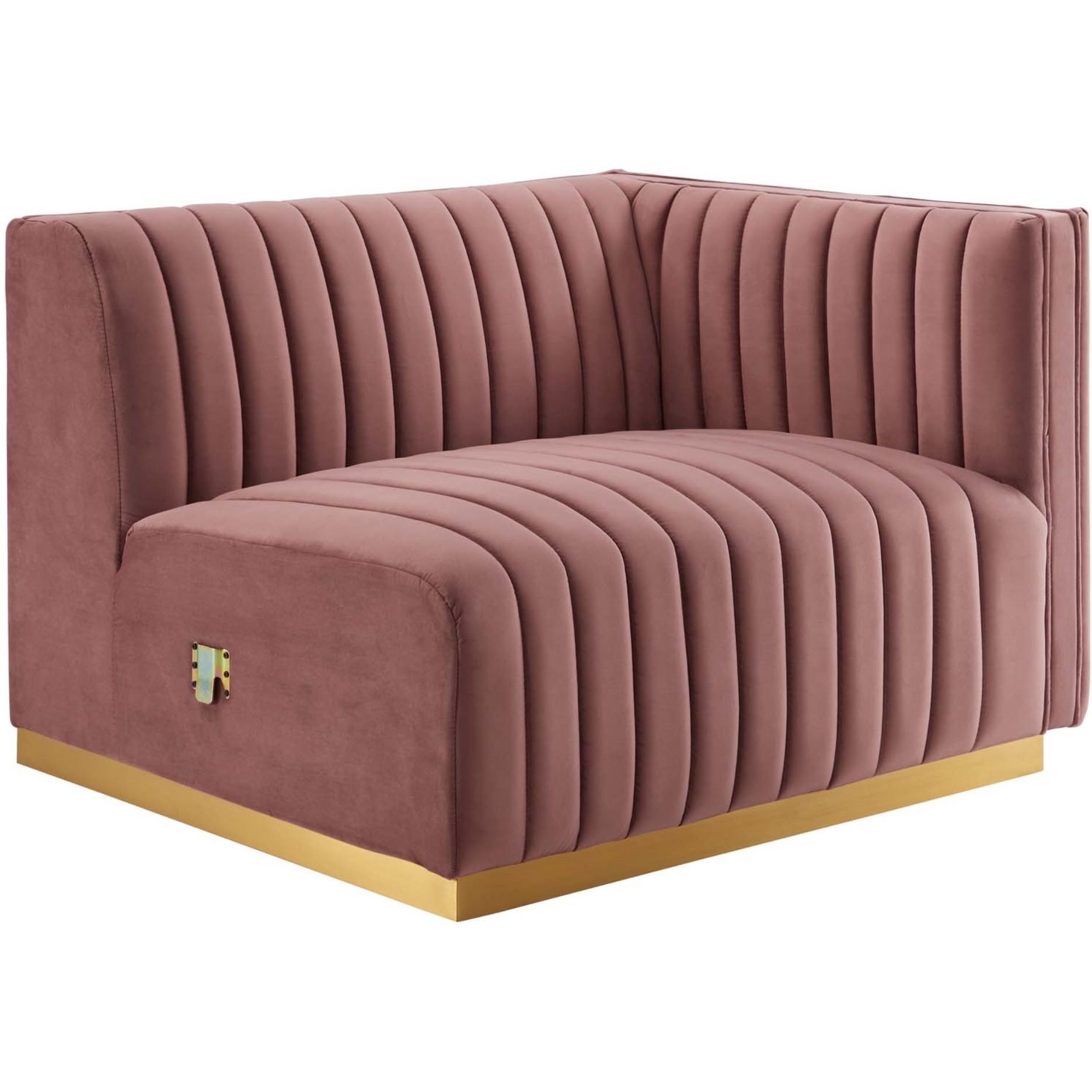 Conjure Channel Tufted Performance Velvet Right-Arm Chair