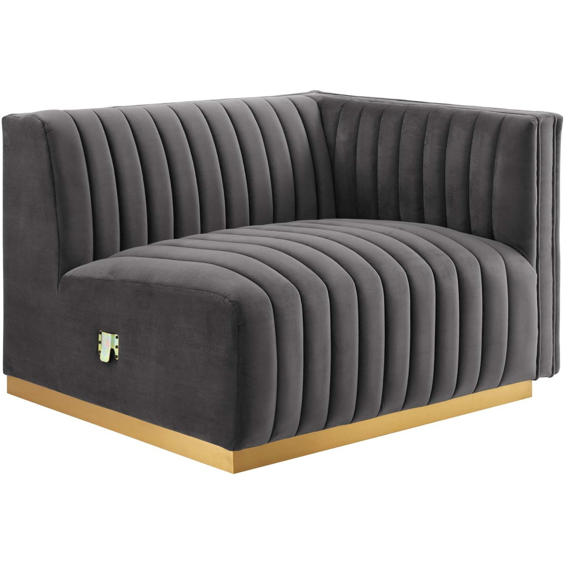 Conjure Channel Tufted Performance Velvet Right-Arm Chair