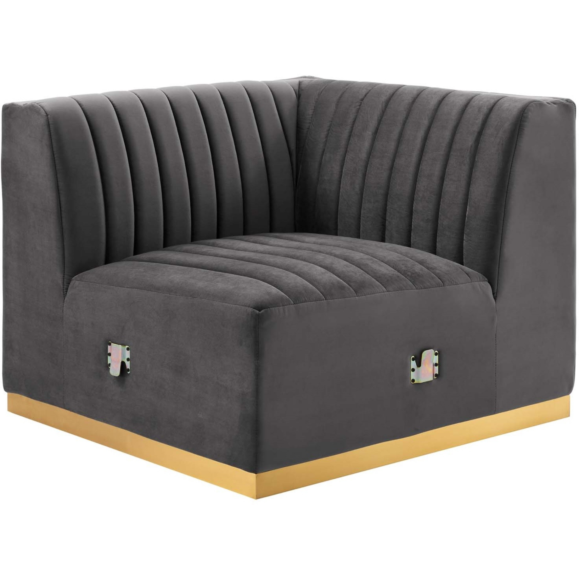 Conjure Channel Tufted Performance Velvet Right Corner Chair