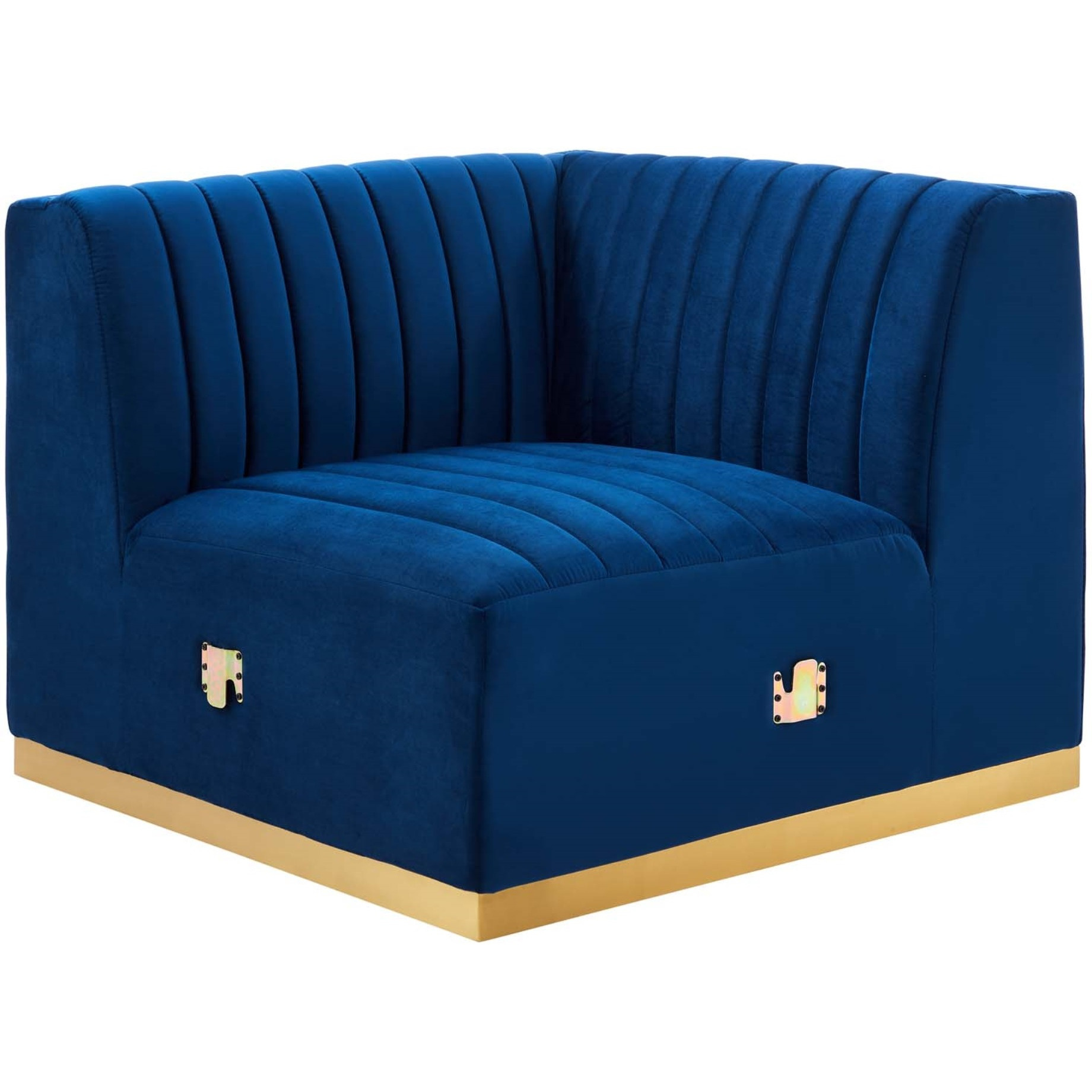 Conjure Channel Tufted Performance Velvet Right Corner Chair