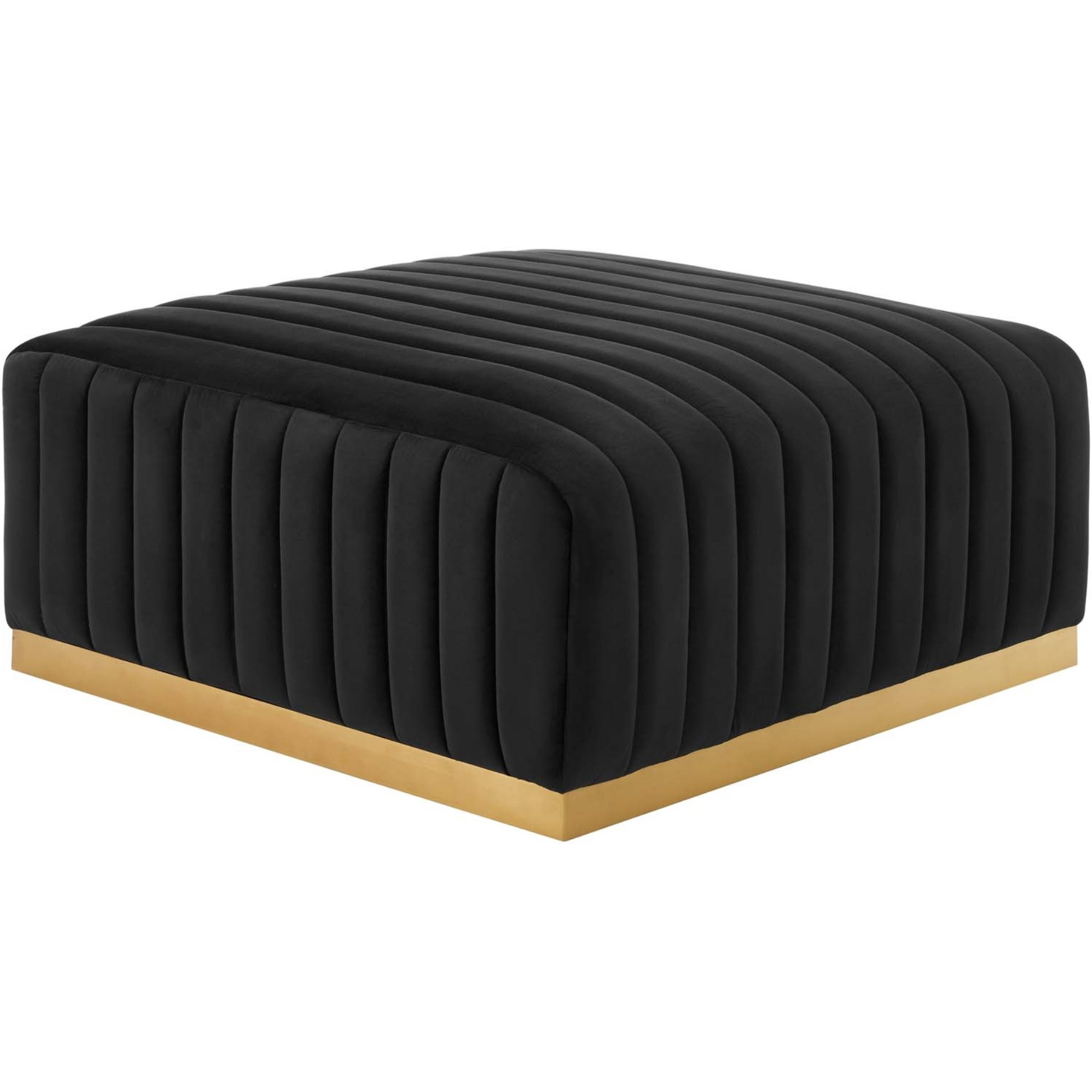 Conjure Channel Tufted Performance Velvet Ottoman