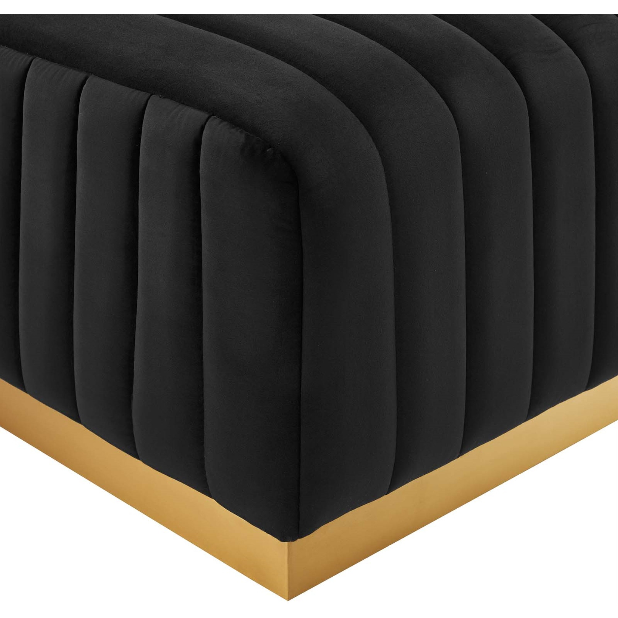 Conjure Channel Tufted Performance Velvet Ottoman