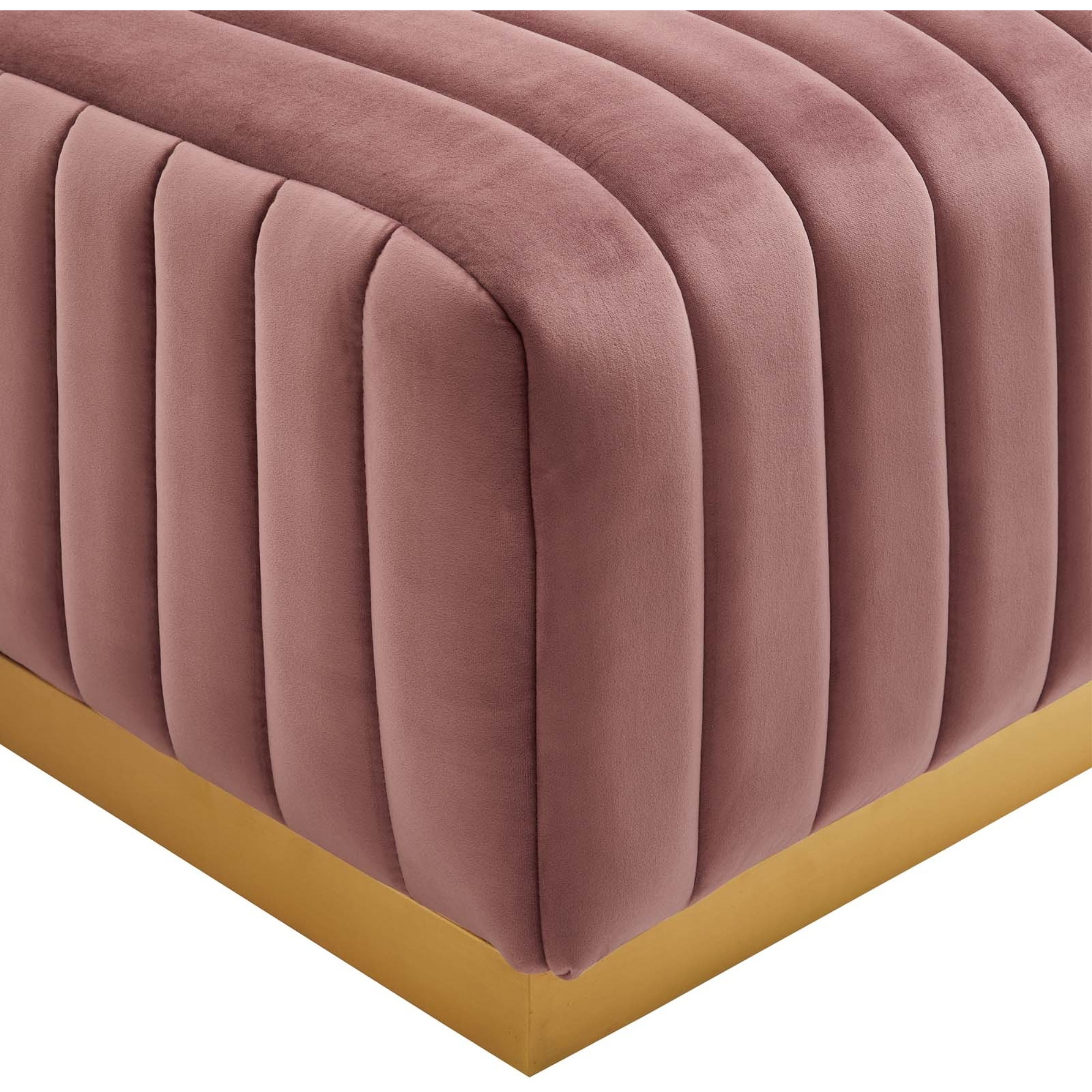 Conjure Channel Tufted Performance Velvet Ottoman