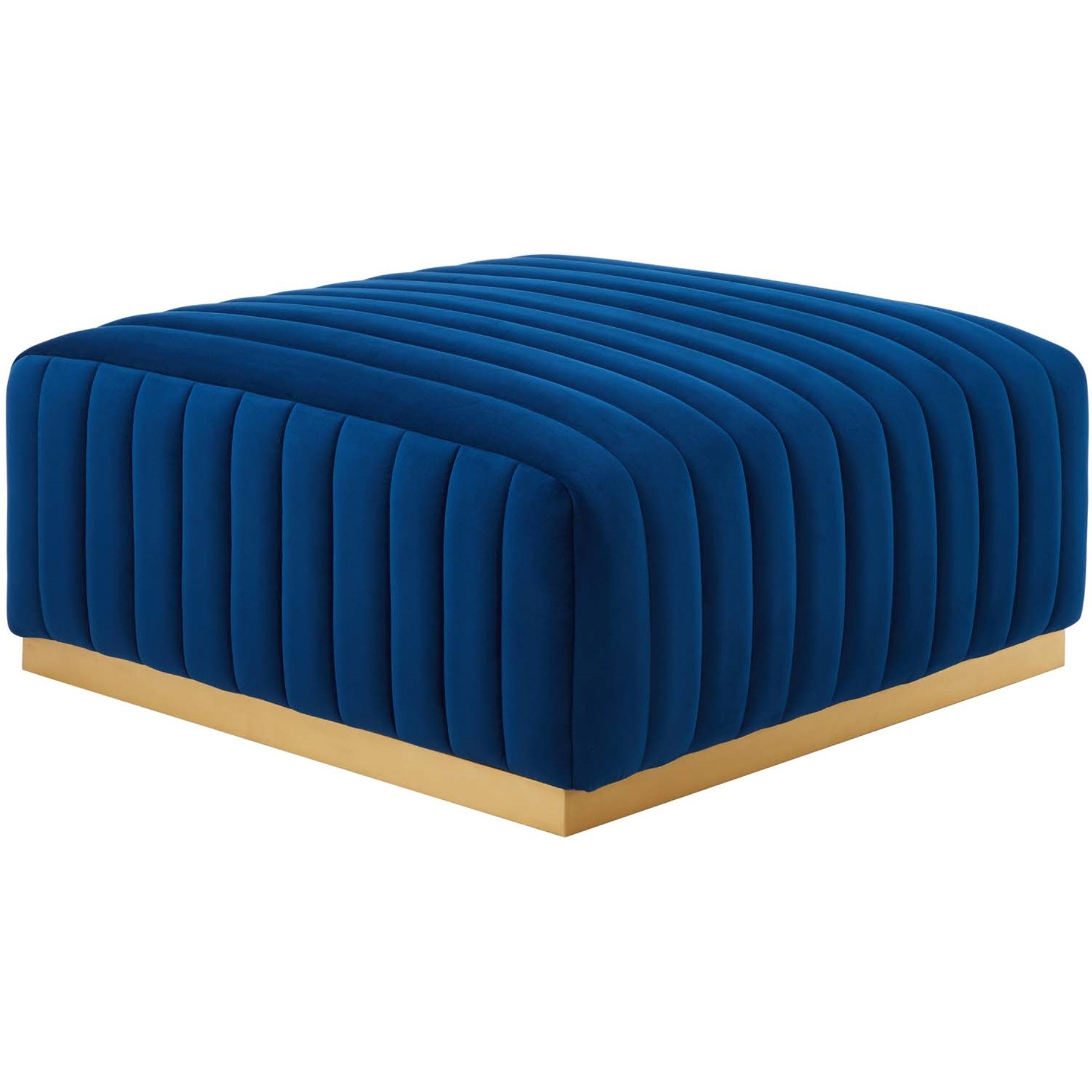 Conjure Channel Tufted Performance Velvet Ottoman