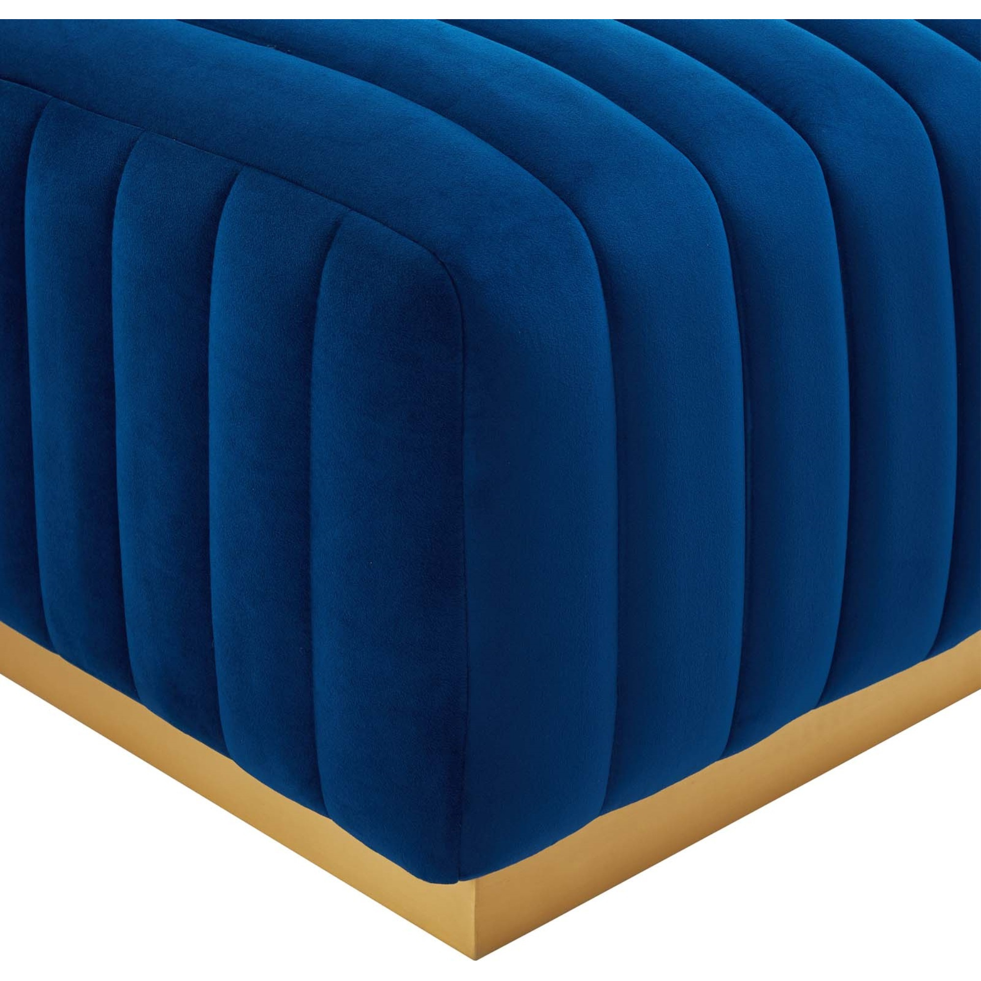 Conjure Channel Tufted Performance Velvet Ottoman