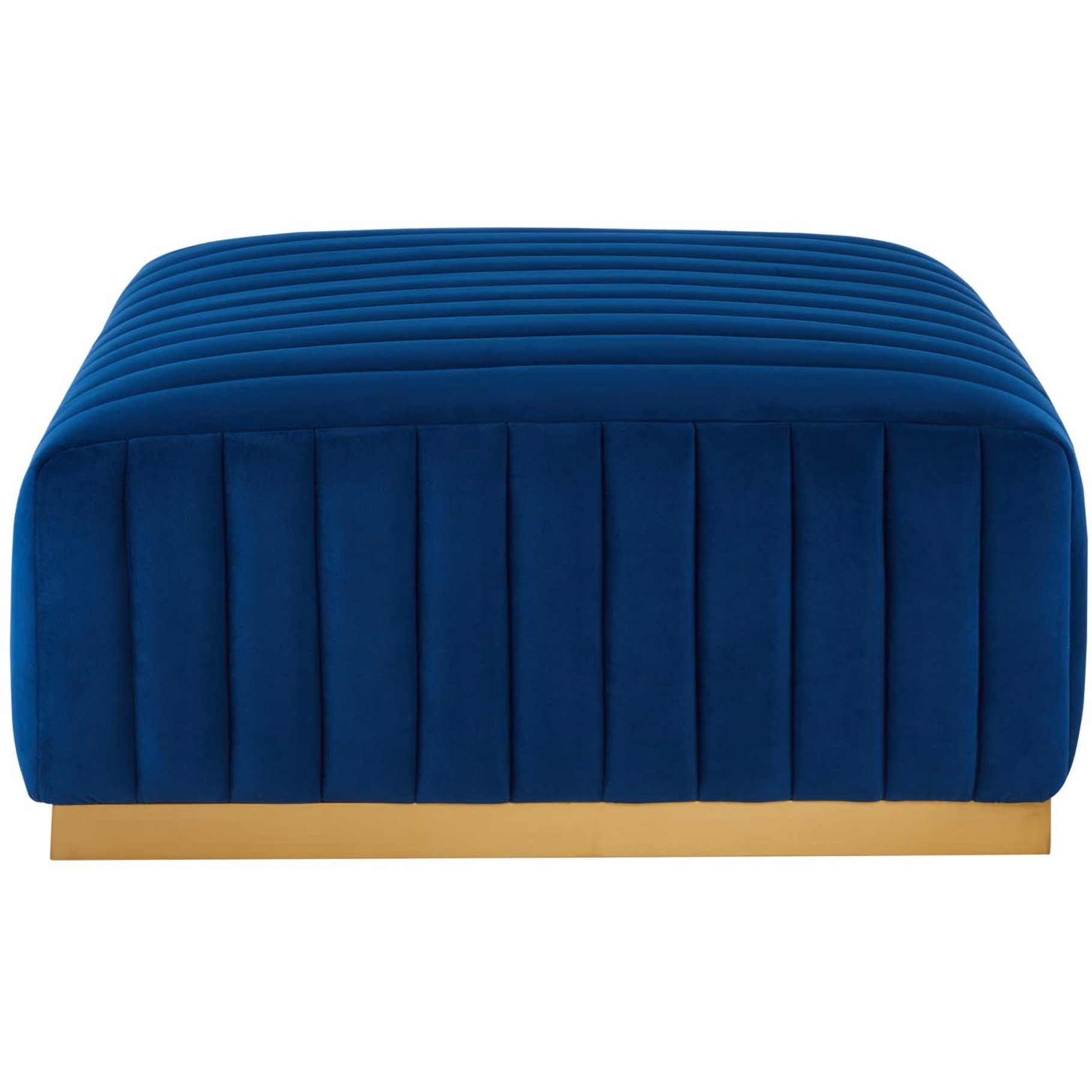 Conjure Channel Tufted Performance Velvet Ottoman