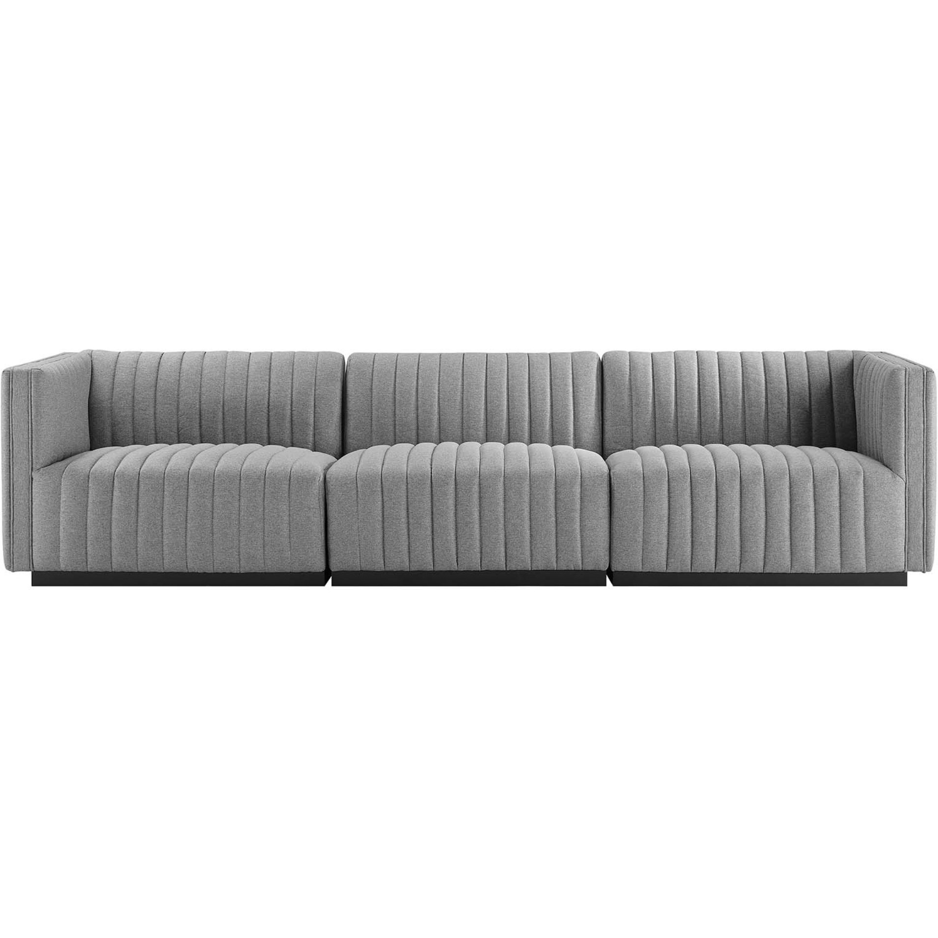 Conjure Channel Tufted Upholstered Fabric Sofa