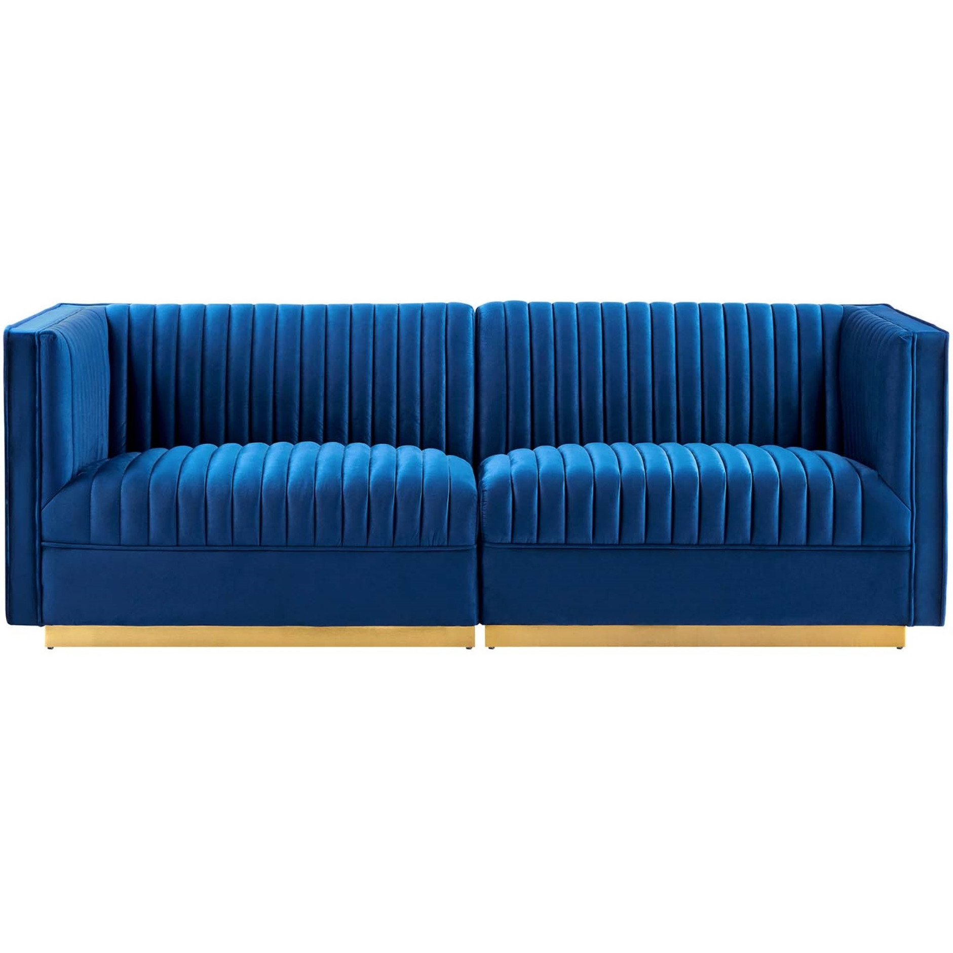 Sanguine Channel Tufted Performance Velvet Modular Sectional Sofa Loveseat