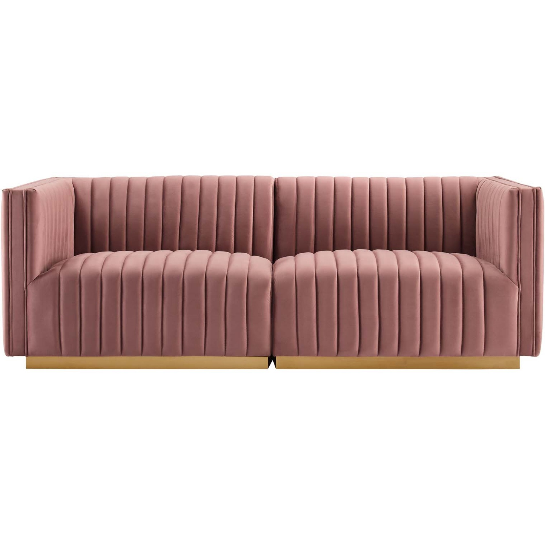 Conjure Channel Tufted Performance Velvet Loveseat
