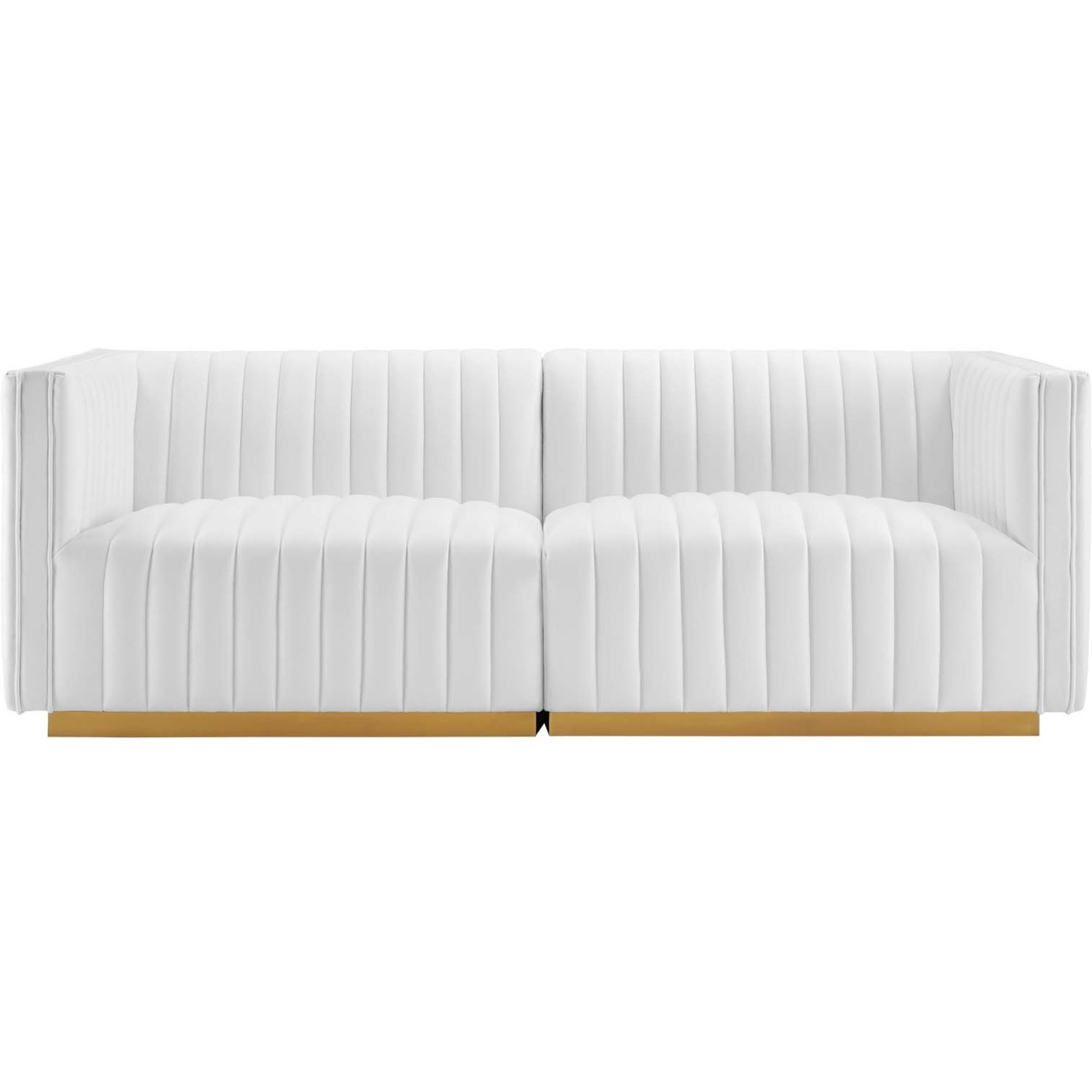 Conjure Channel Tufted Performance Velvet Loveseat