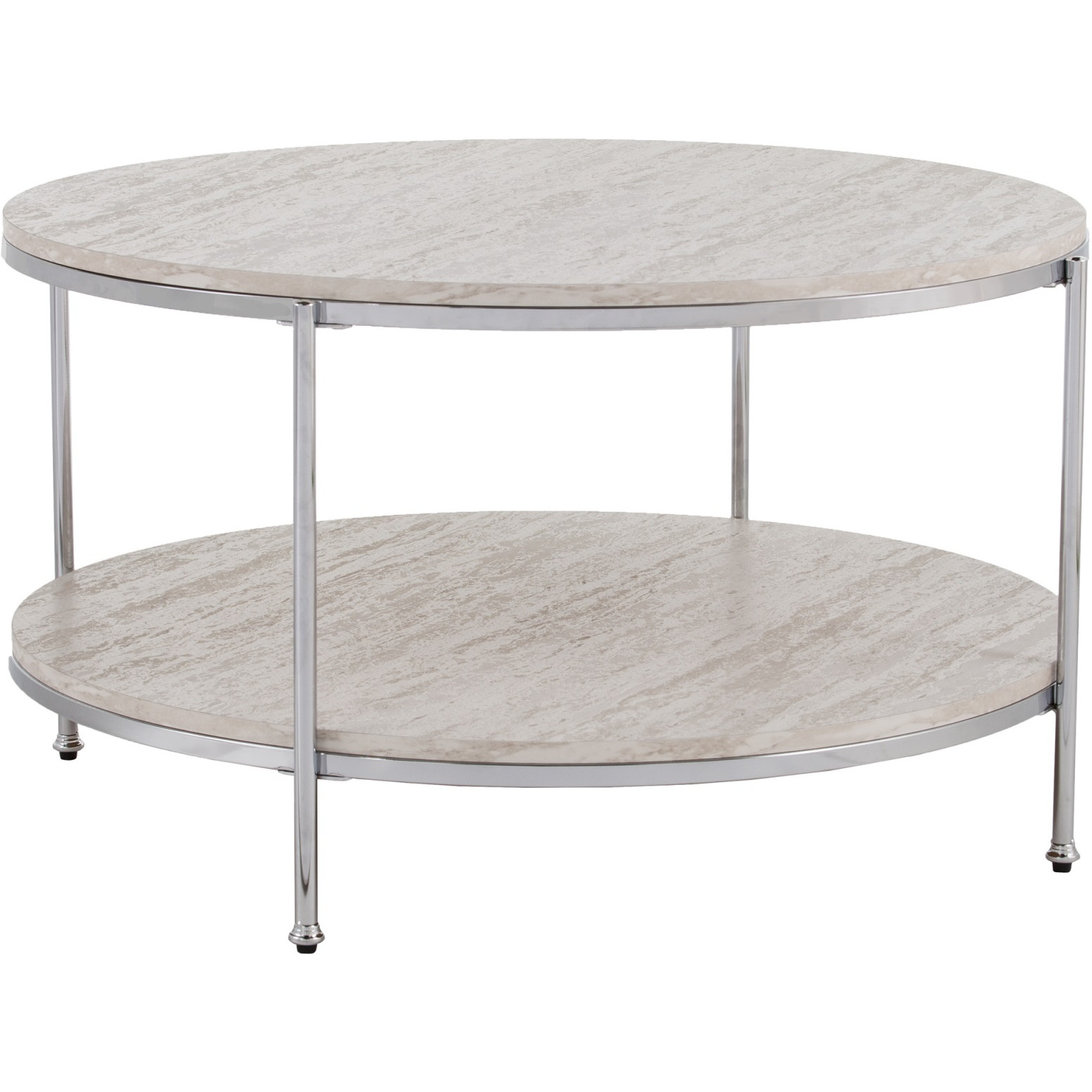 Silas Round Faux Stone Cocktail Table