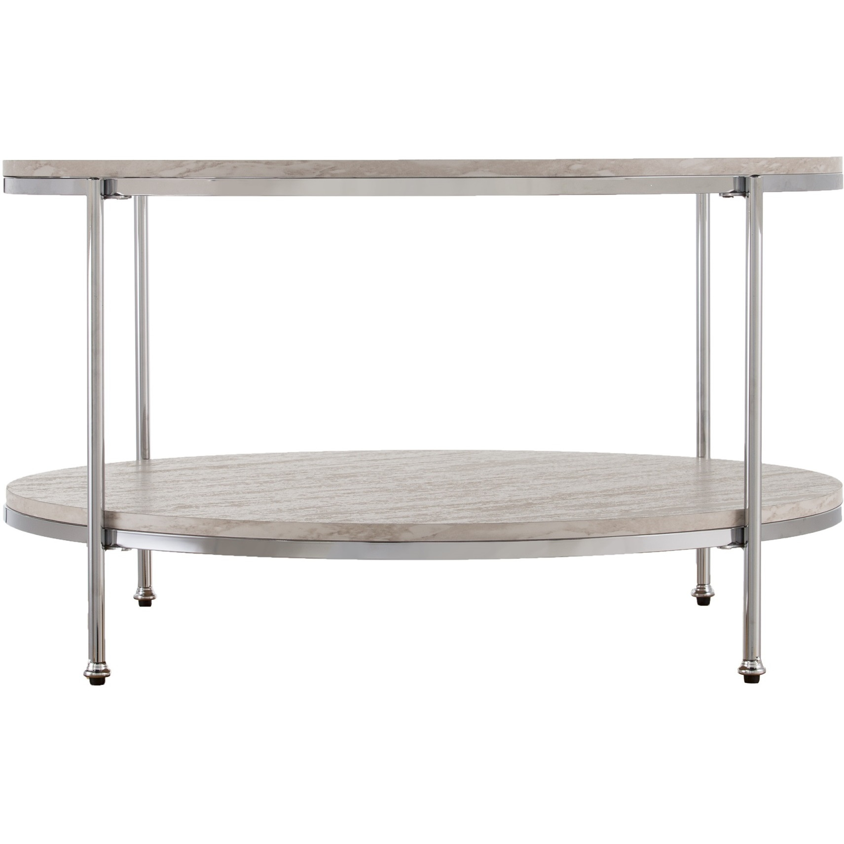 Silas Round Faux Stone Cocktail Table
