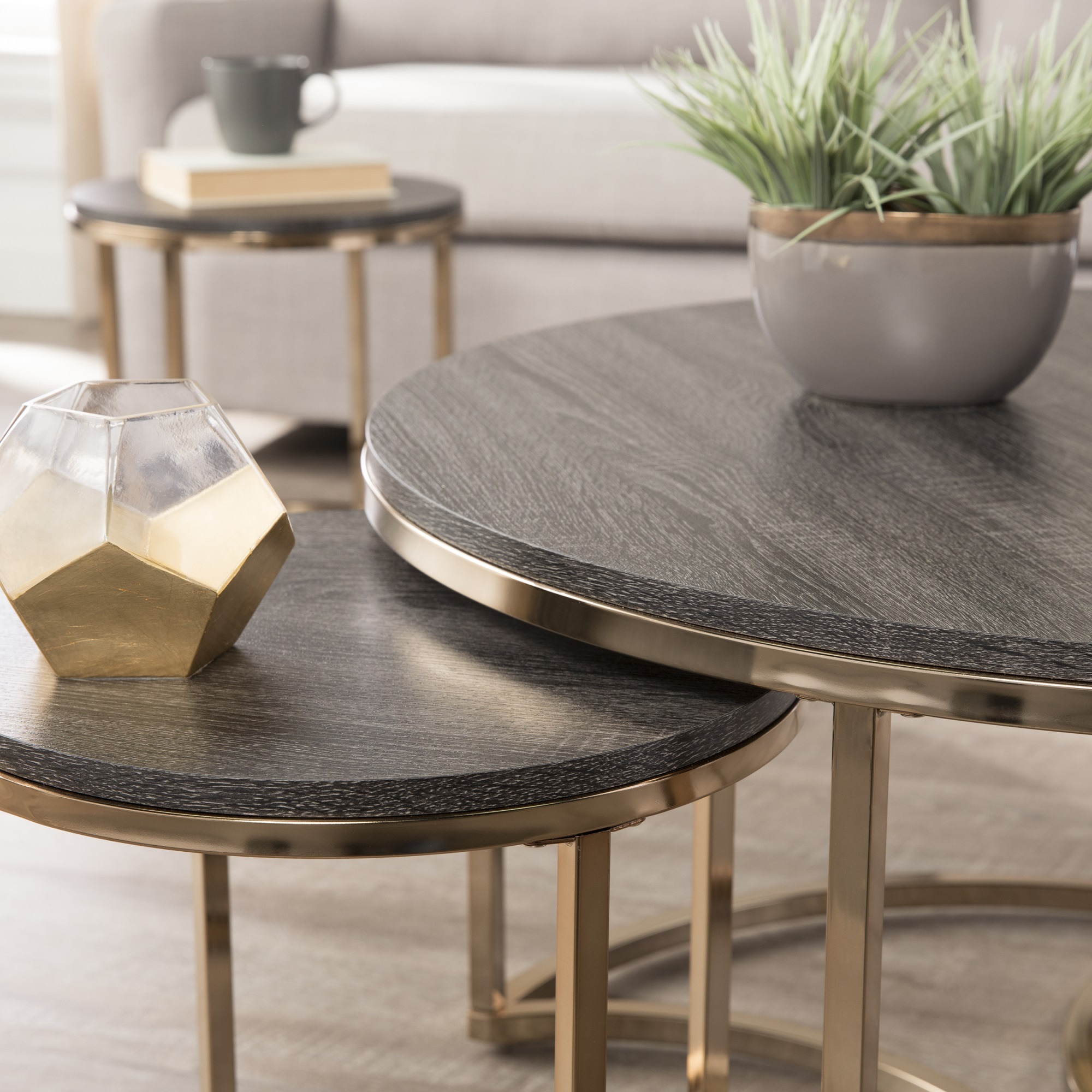Lachlan Round Nesting Coffee Tables - 3pc Set