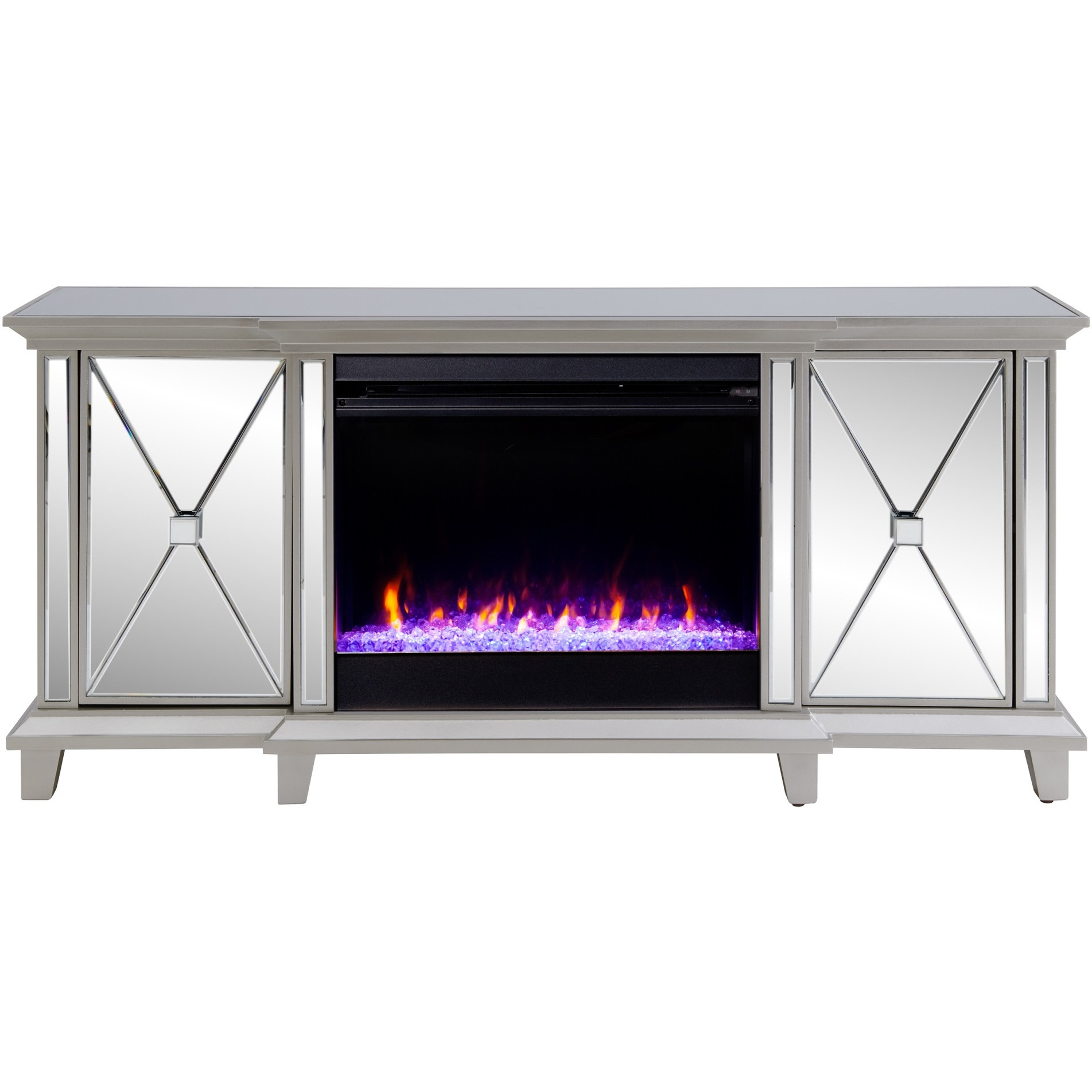 Toppington Mirrored Fireplace Media Console