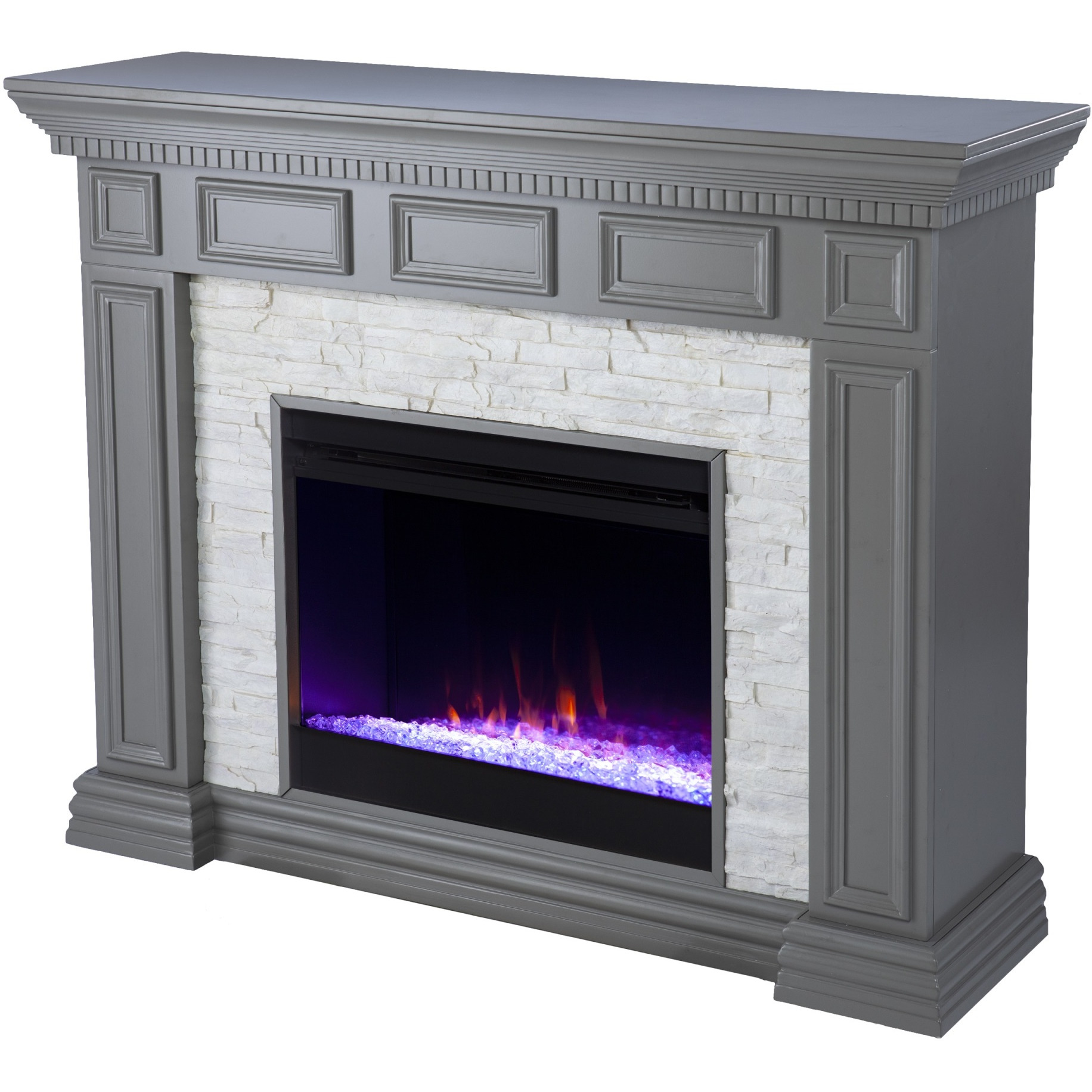 Dakesbury Color Changing Fireplace with Faux Stone