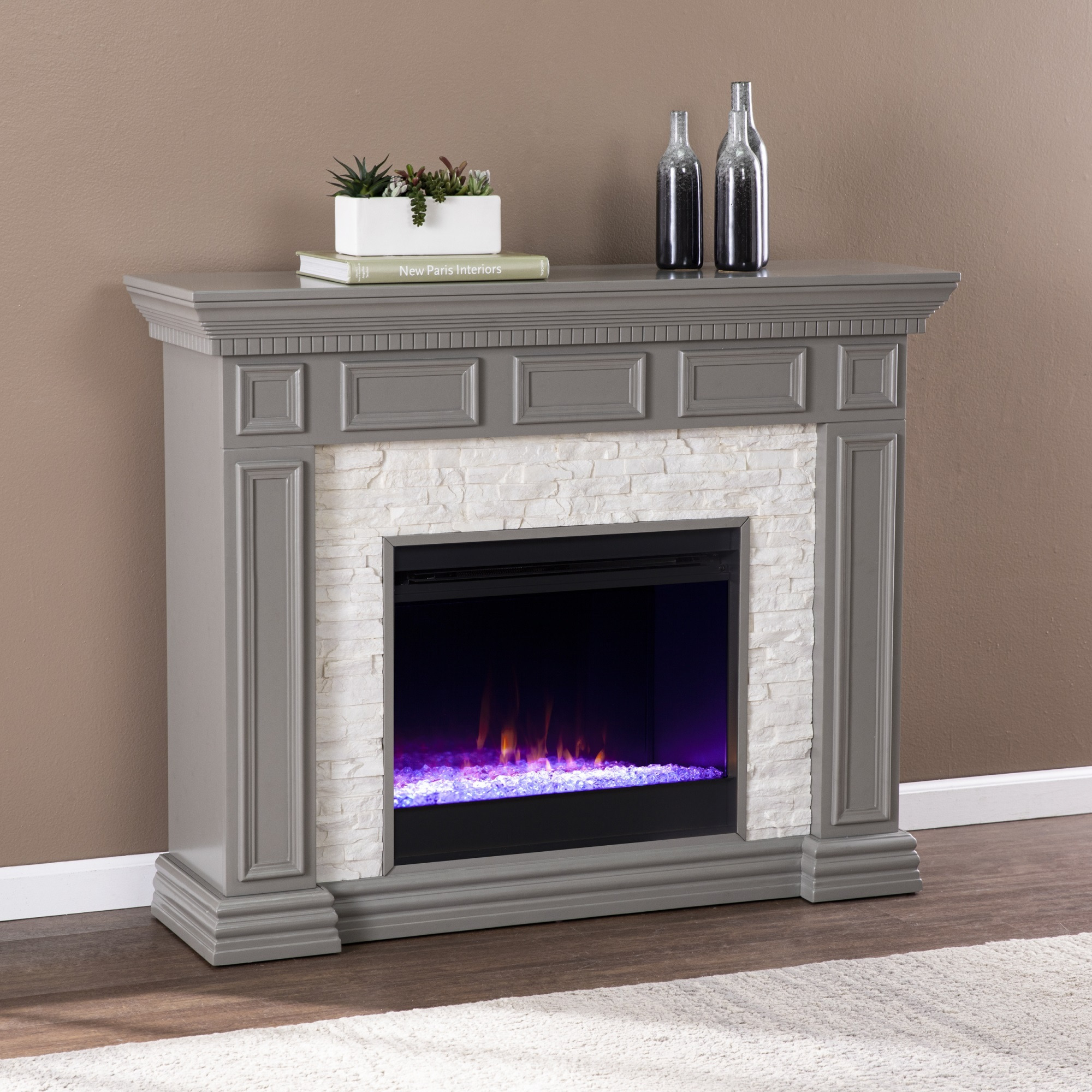 Dakesbury Color Changing Fireplace with Faux Stone