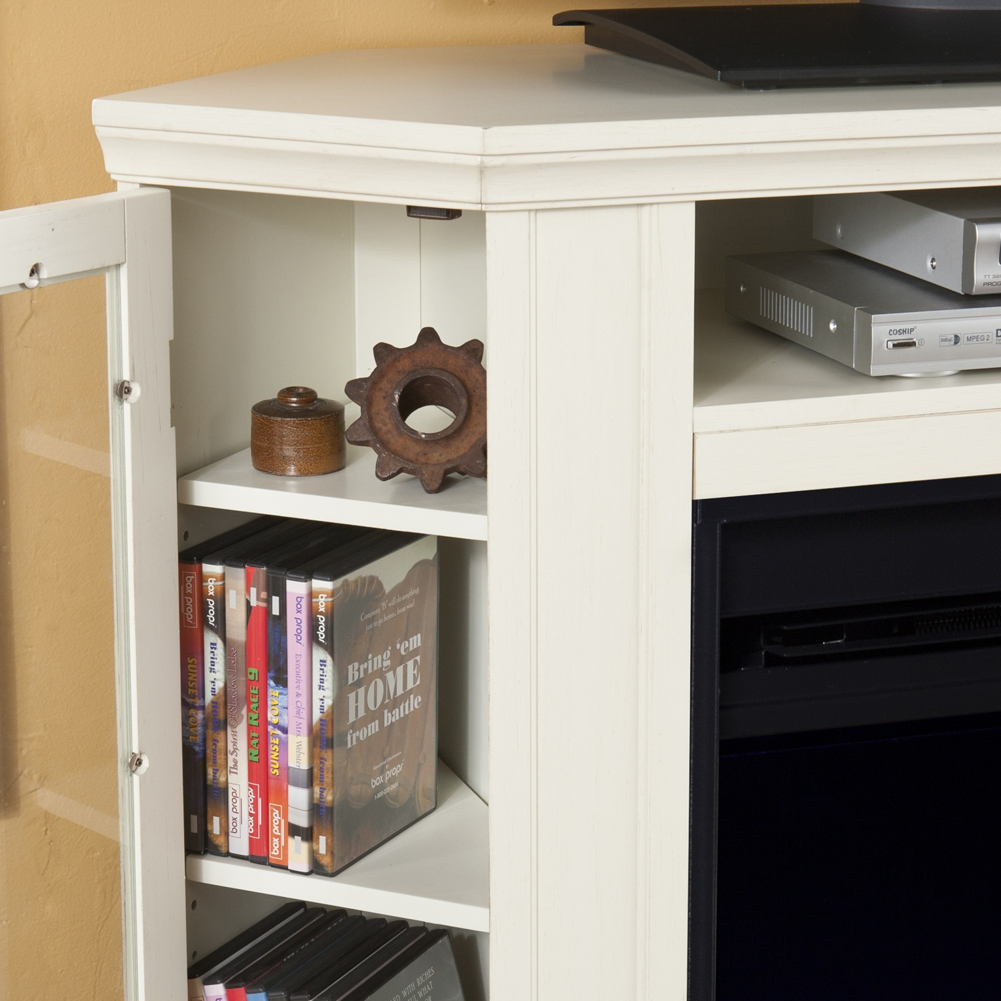 Claremont Color Changing Convertible Fireplace - Ivory