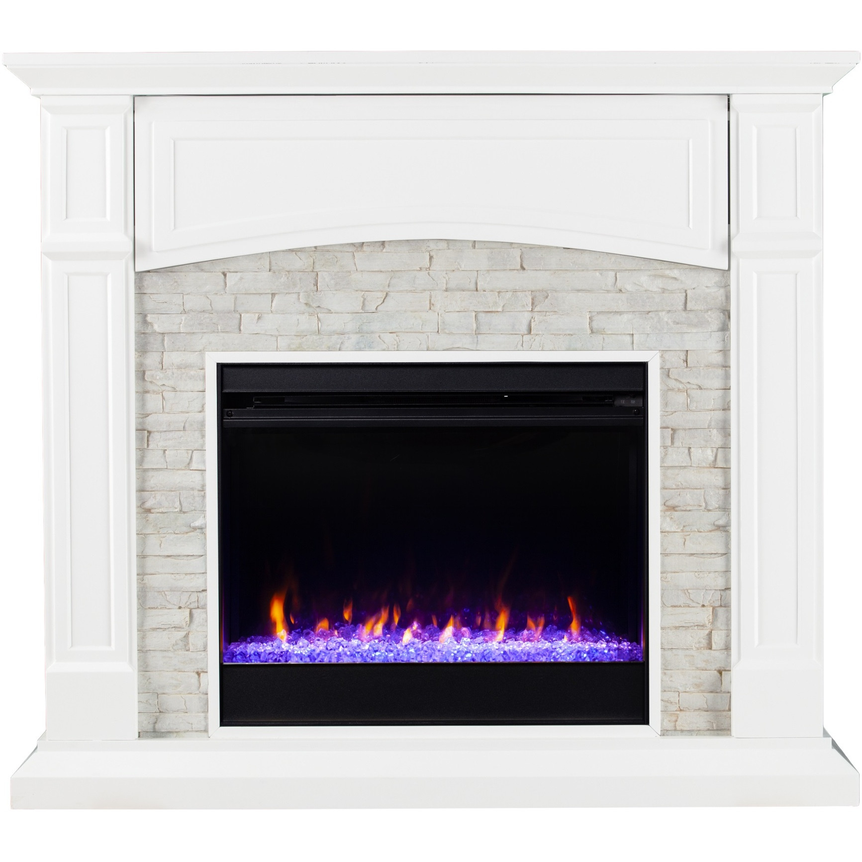 Seneca Color Changing Media Fireplace - White