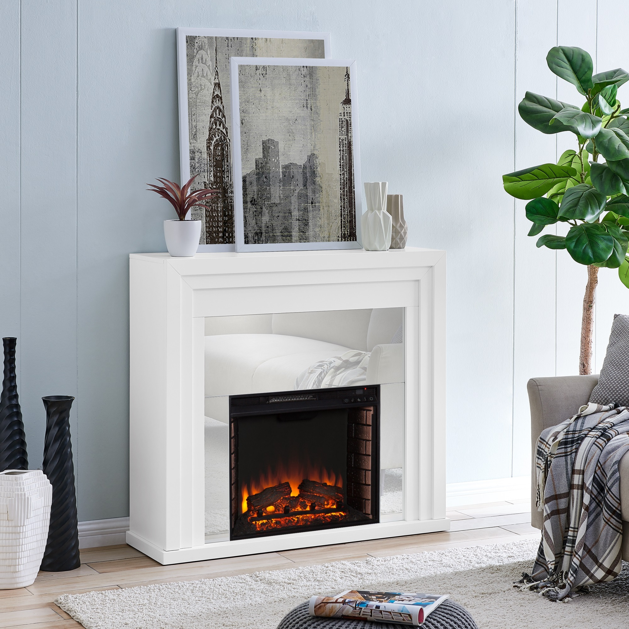 Stadderly Mirrored Fireplace