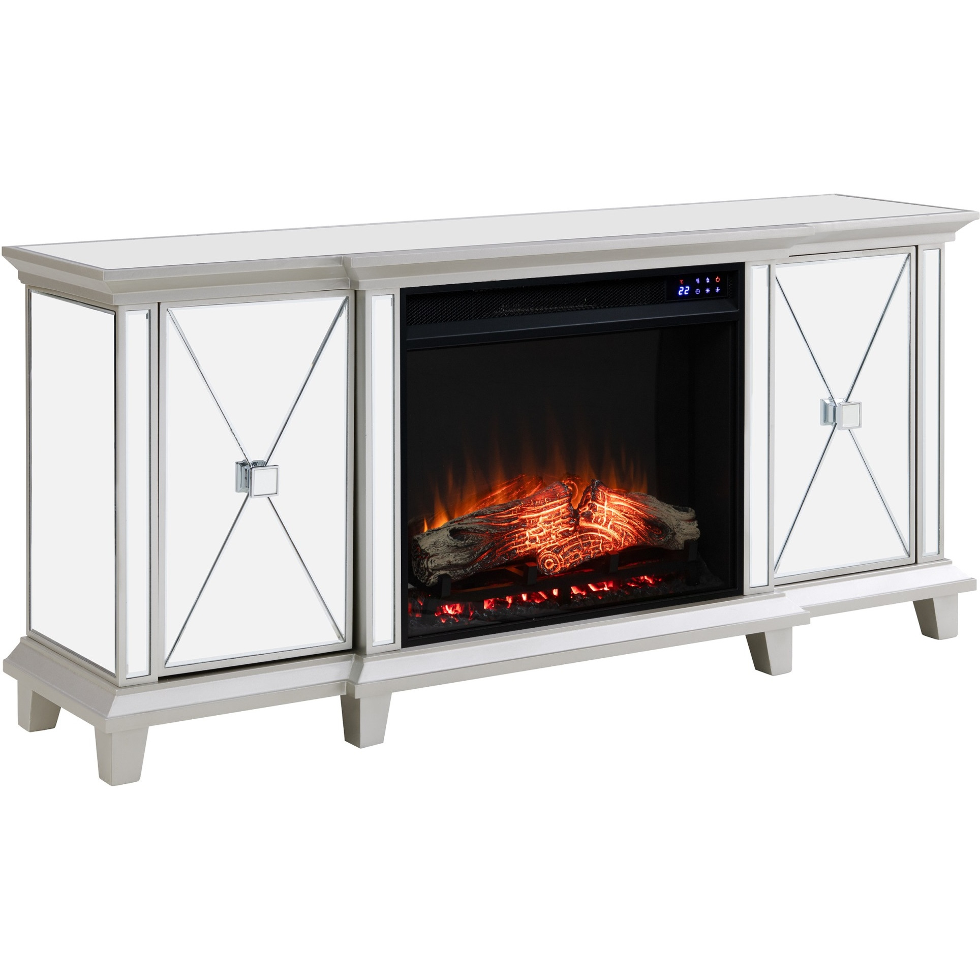 Toppington Mirrored Touch Screen Electric Fireplace