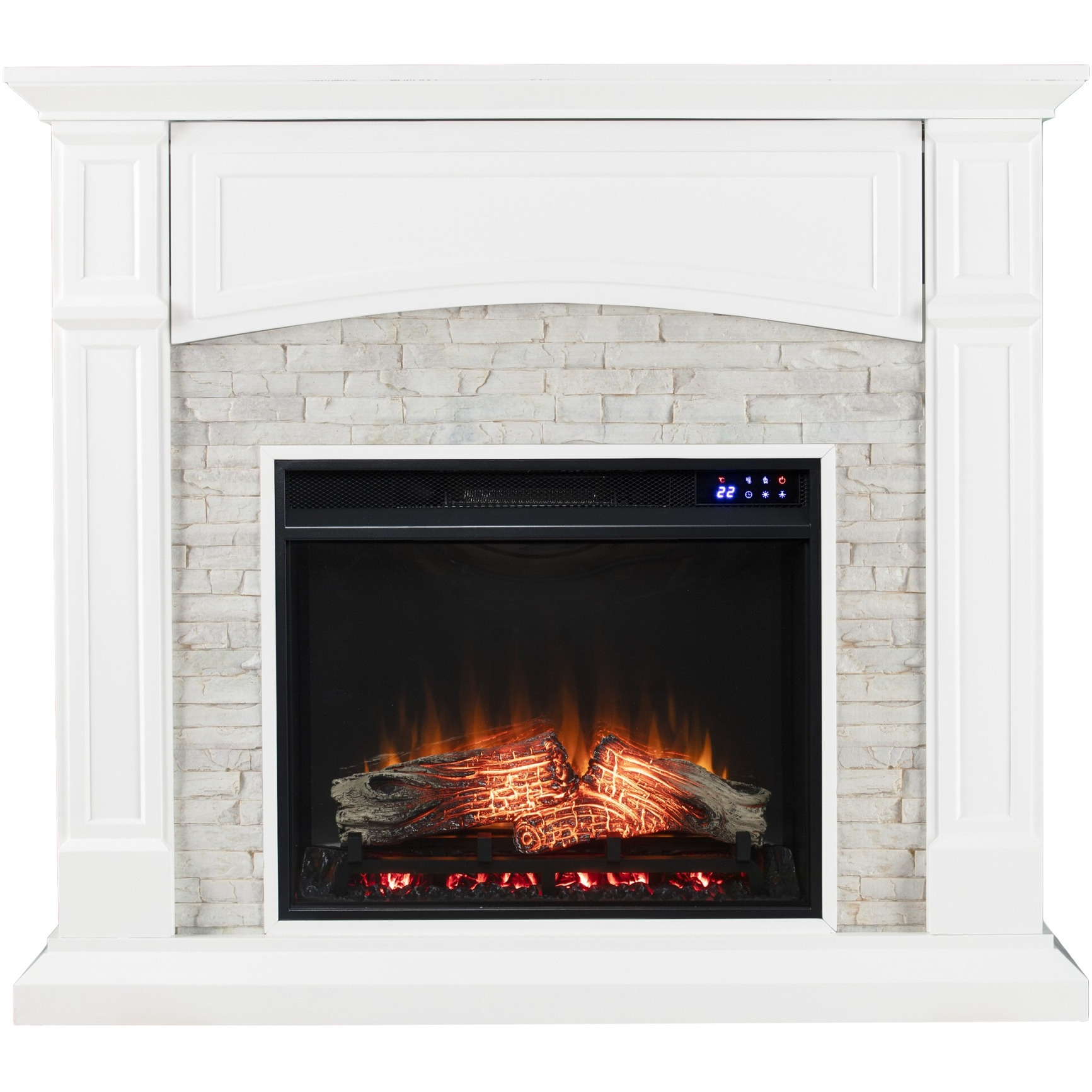 Seneca Electric Touch Screen Media Fireplace - White