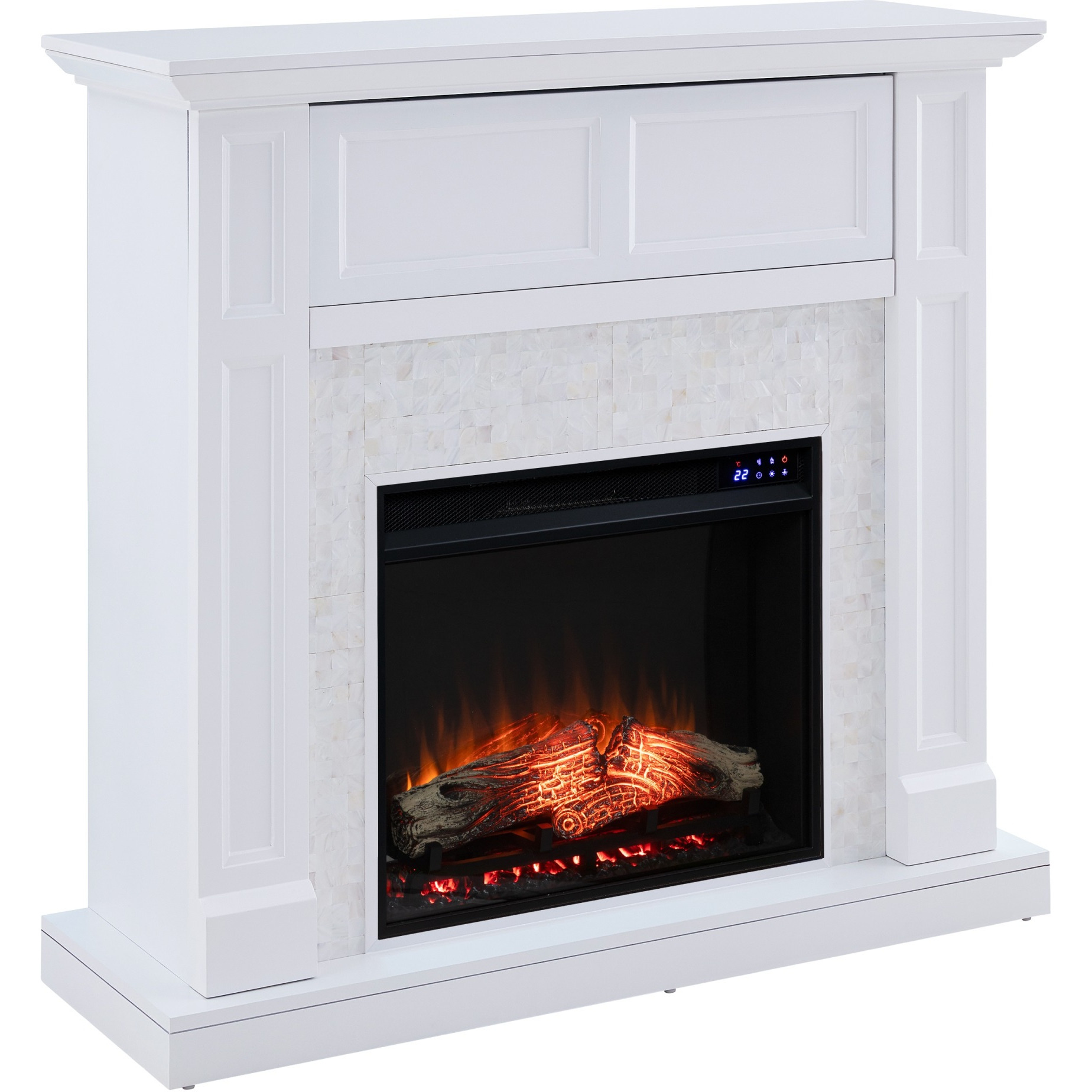 Nobleman Touch Screen Electric Media Fireplace with Tile Surround