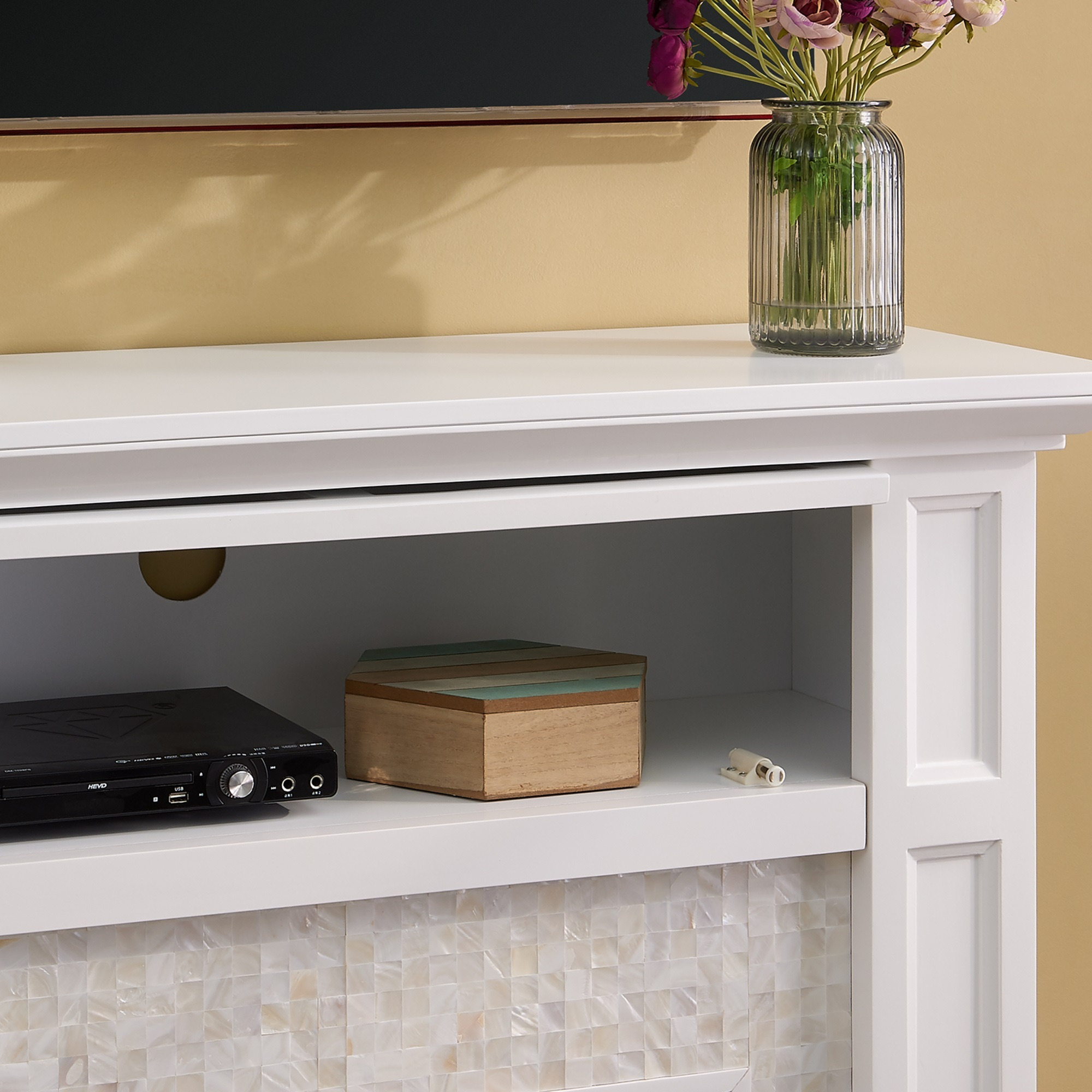 Nobleman Touch Screen Electric Media Fireplace with Tile Surround
