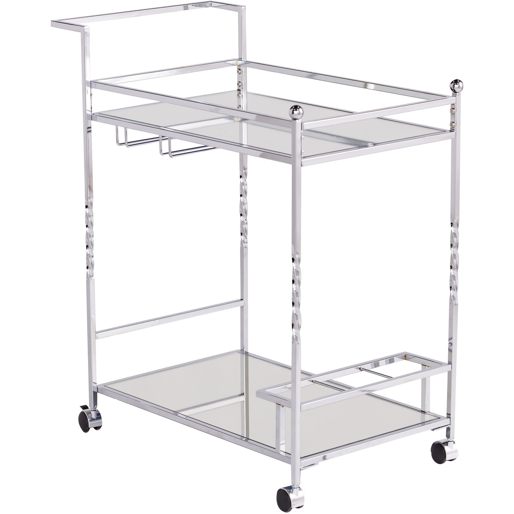 Ivers Metal Mirrored Bar Cart - Chrome