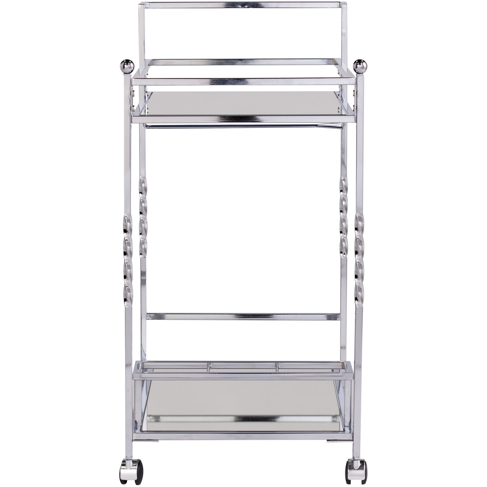 Ivers Metal Mirrored Bar Cart - Chrome