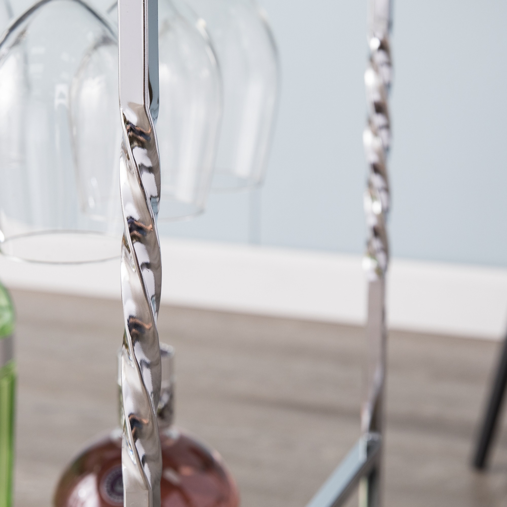 Ivers Metal Mirrored Bar Cart - Chrome