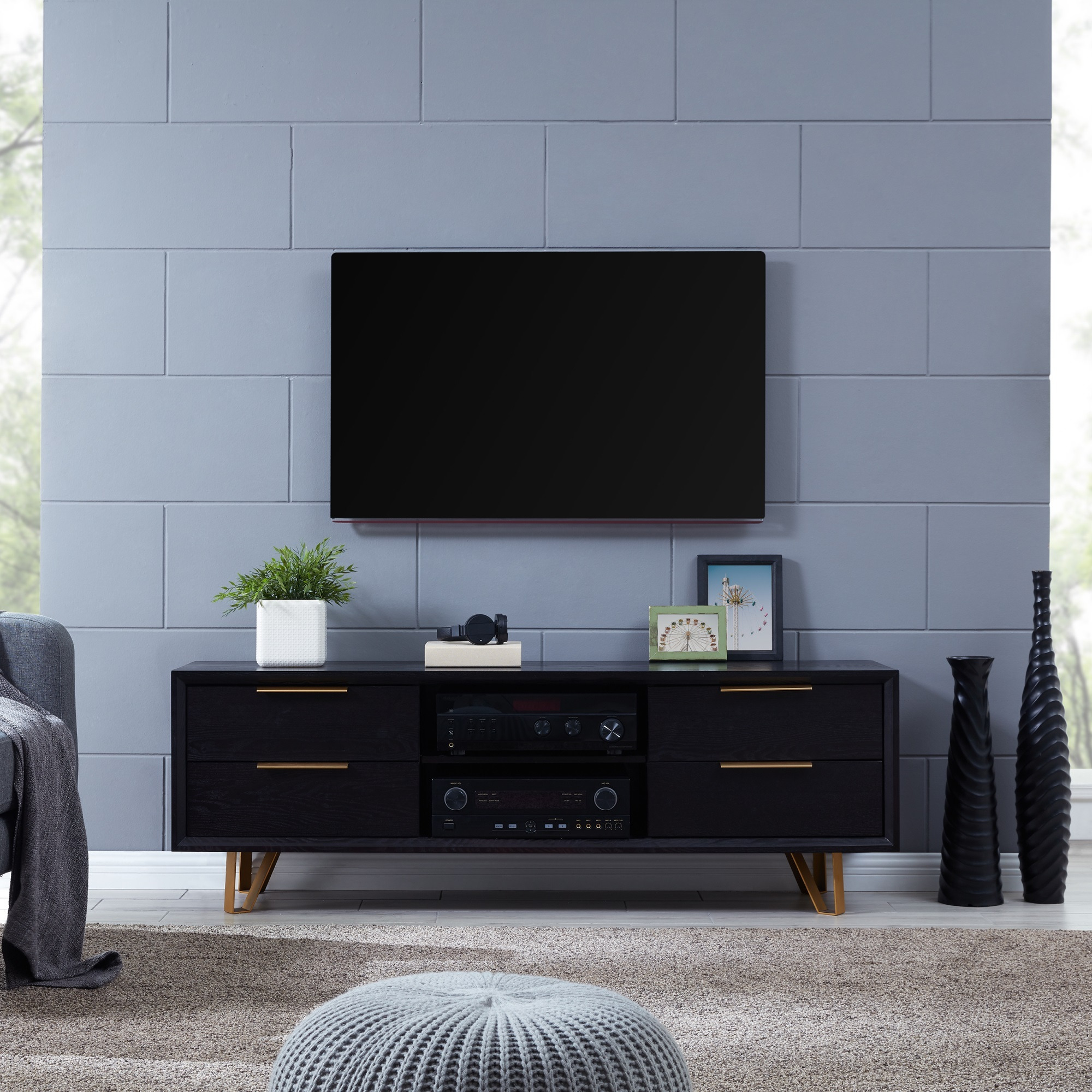 Malone Black Entertainment Console