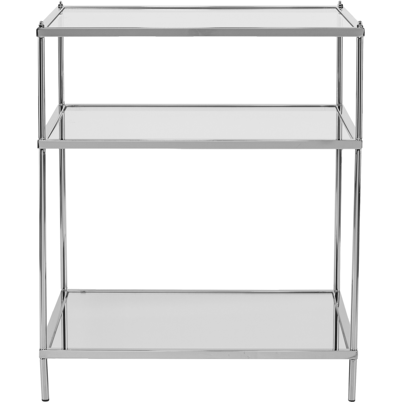 Knox Glam Mirrored Side Table - Chrome