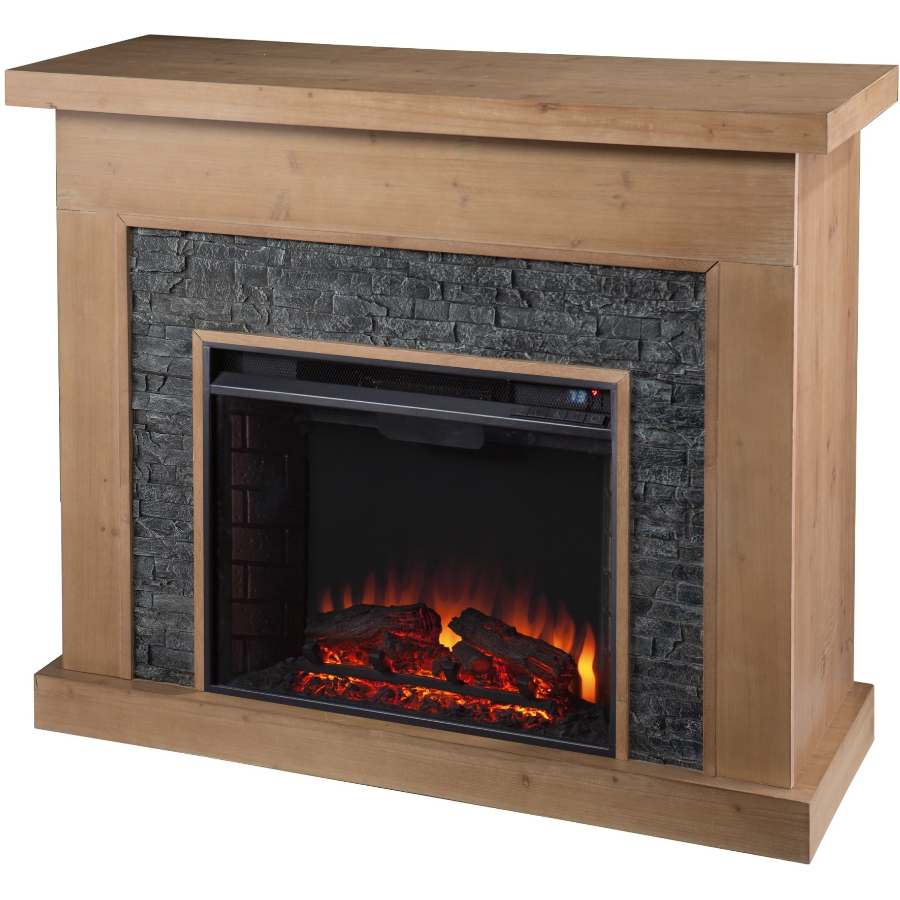 Standlon Electric Fireplace with Faux Stone Surround