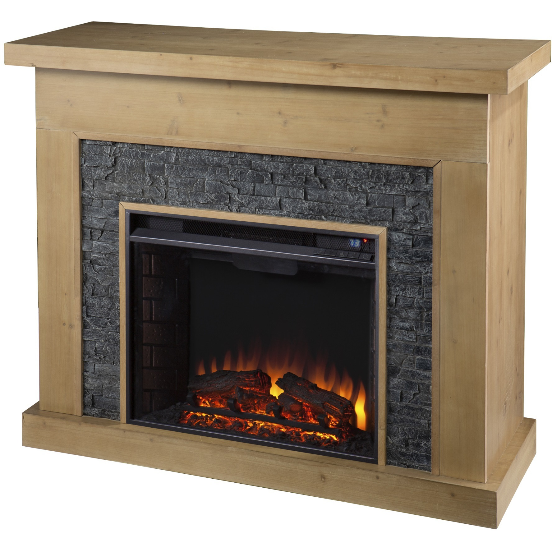 Standlon Electric Fireplace with Faux Stone Surround
