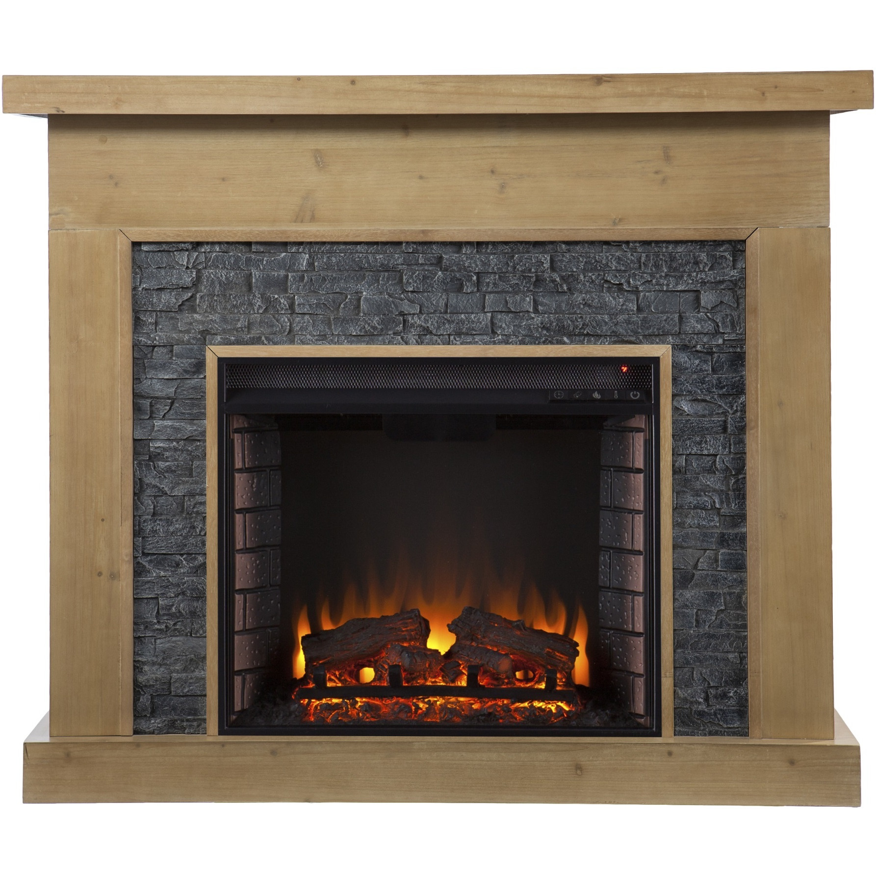 Standlon Electric Fireplace with Faux Stone Surround