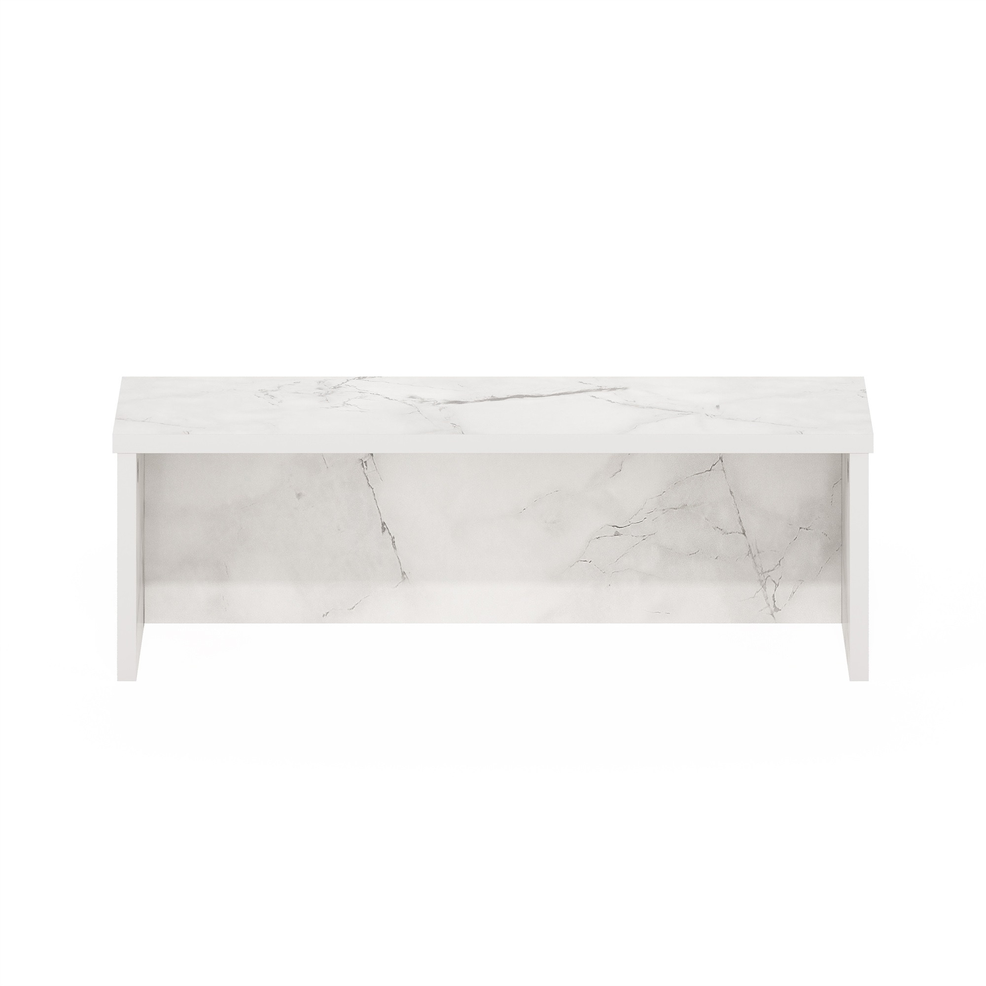 Furinno Helena 18-Inch Kitchen Counter Stackable Organizer Shelf, Marble White, Set of 2
