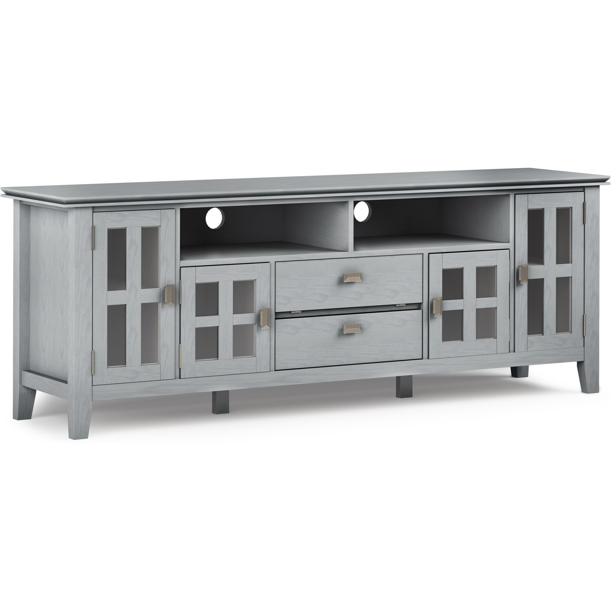 Artisan SOLID WOOD 72 inch TV Media Stand in Fog Grey For TVs up to 80 inches