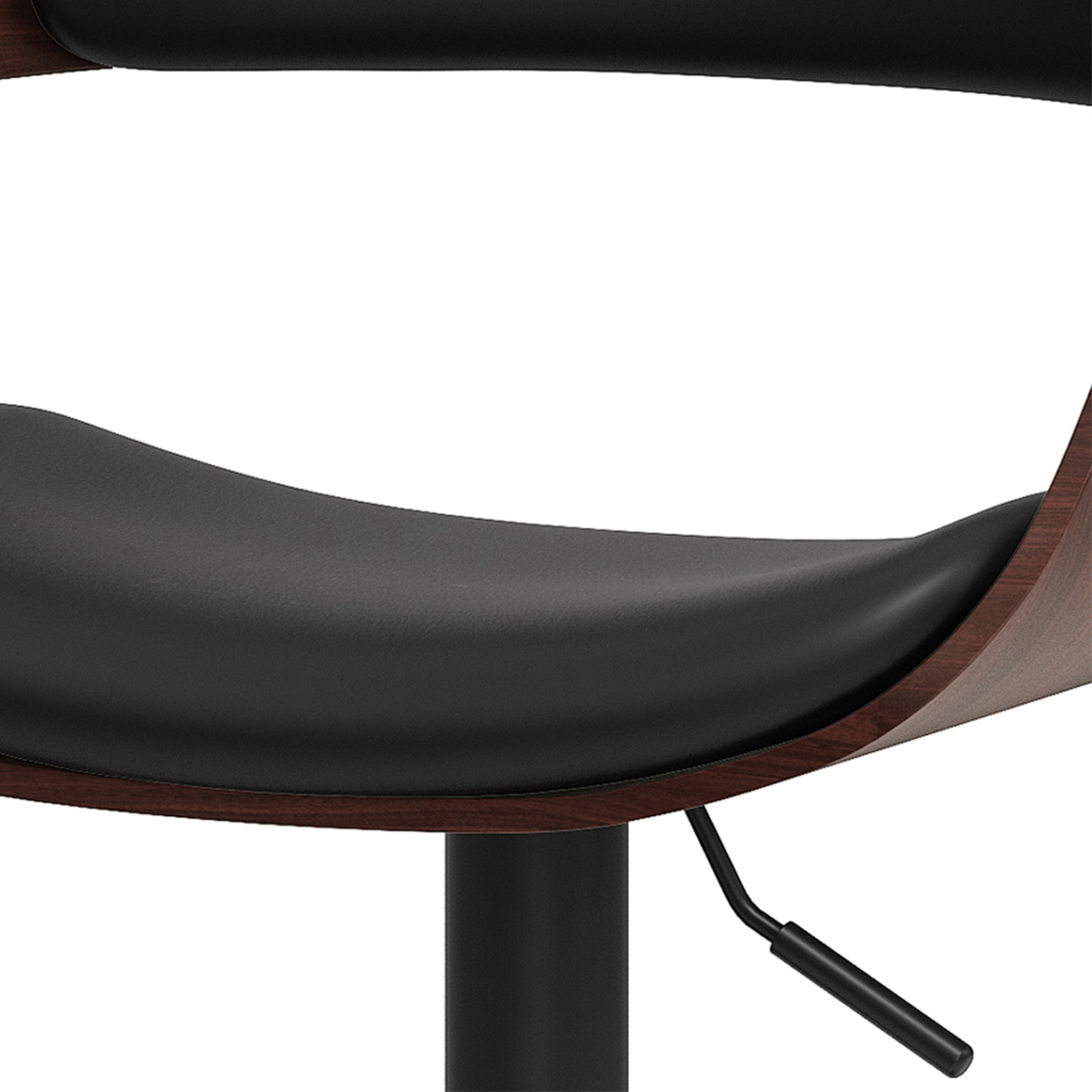 Archer Bentwood Adjustable Bar Stool in Black Faux Leather