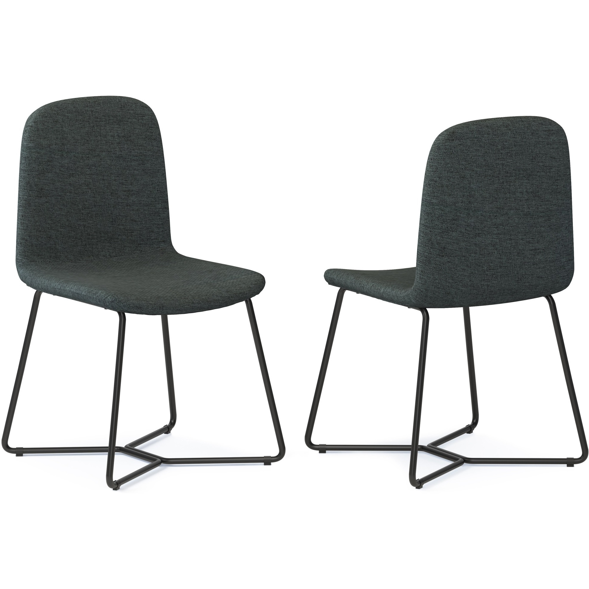 Wilcox Dining Chair (Set of 2) in Charcoal Grey Woven Fabric
