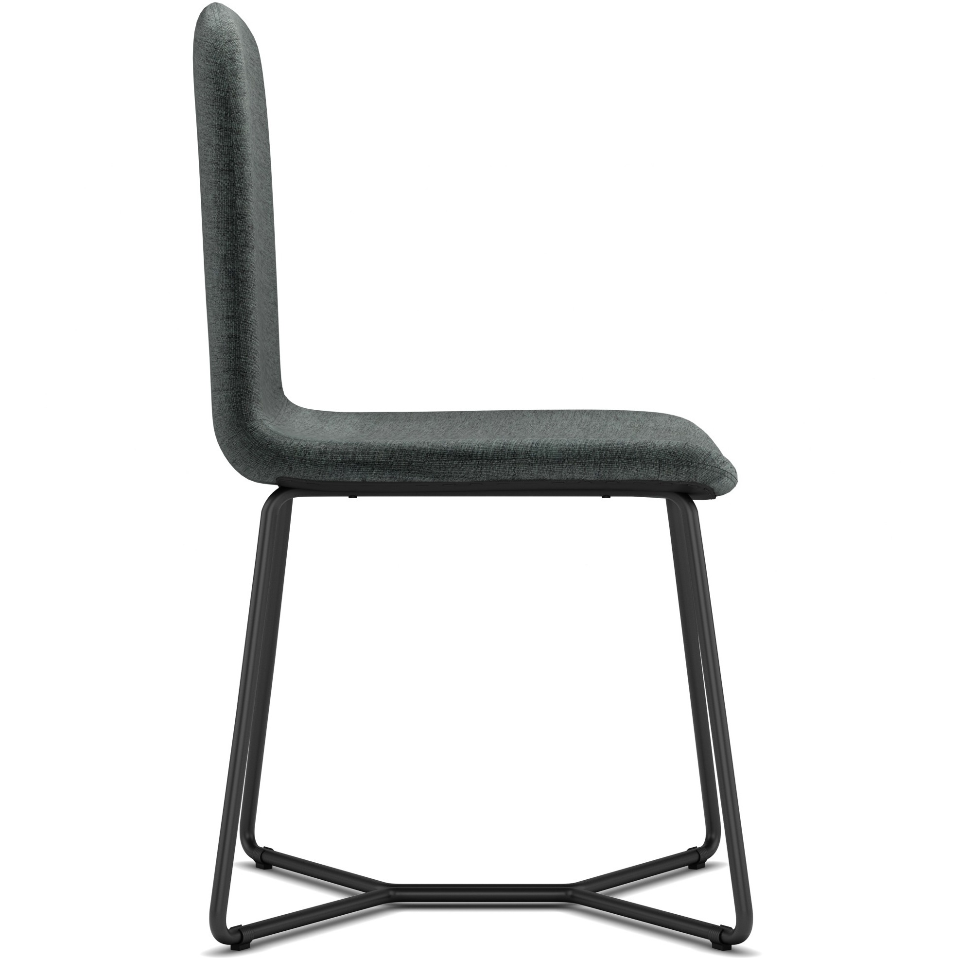 Wilcox Dining Chair (Set of 2) in Charcoal Grey Woven Fabric