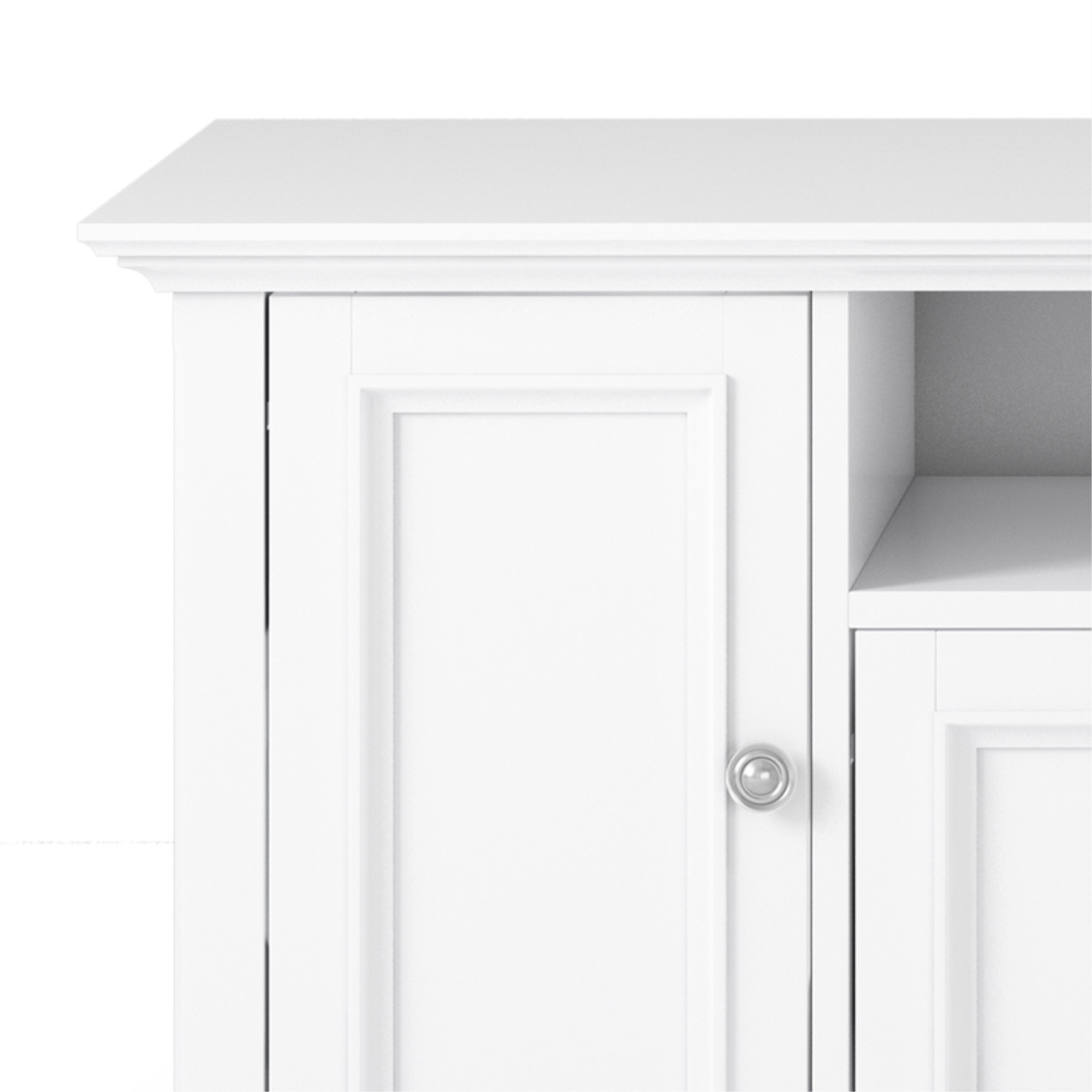 Amherst SOLID WOOD 72 inch Wide TV Media Stand in White For TVs up to 80 inches