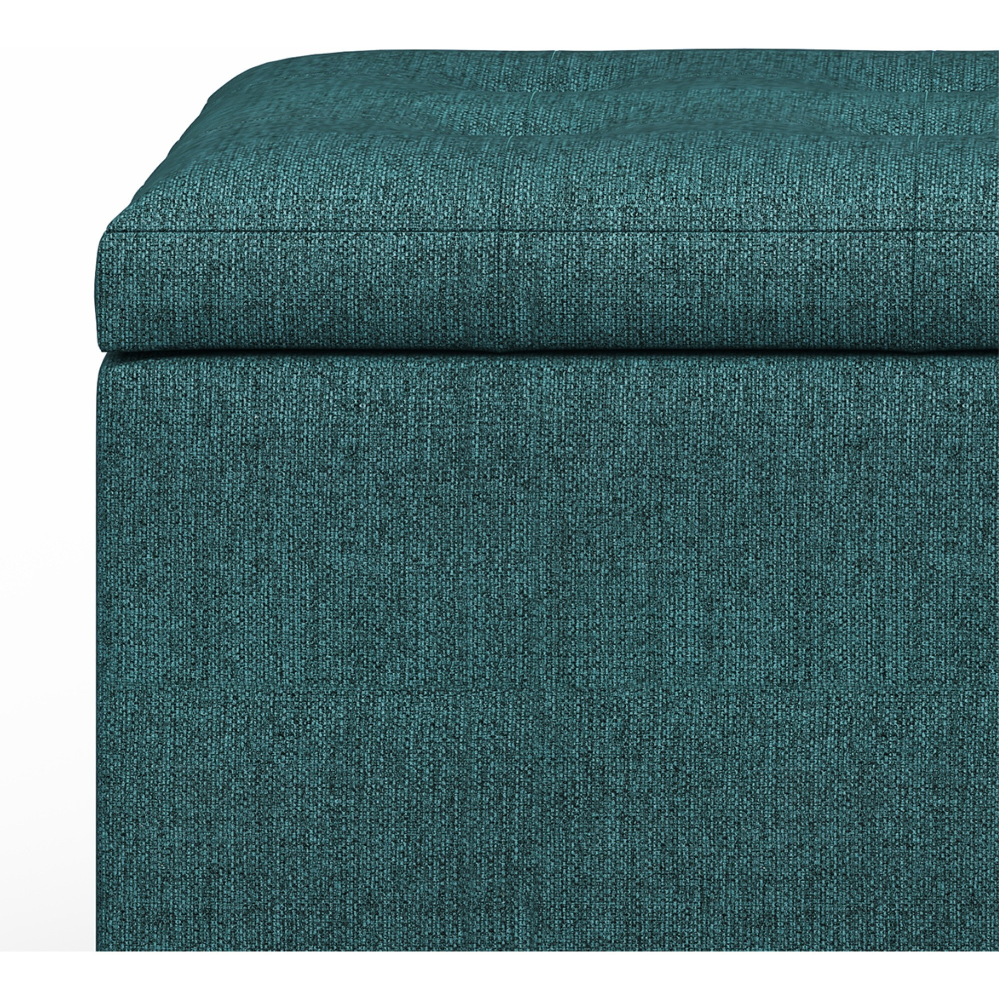 Cosmopolitan Storage Ottoman in Teal Polyester Fabric