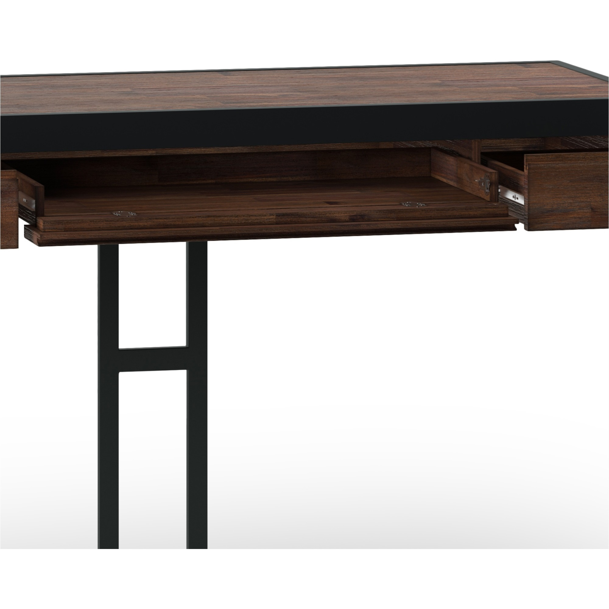 Erina SOLID ACACIA WOOD Small Desk in Distressed Charcoal Brown