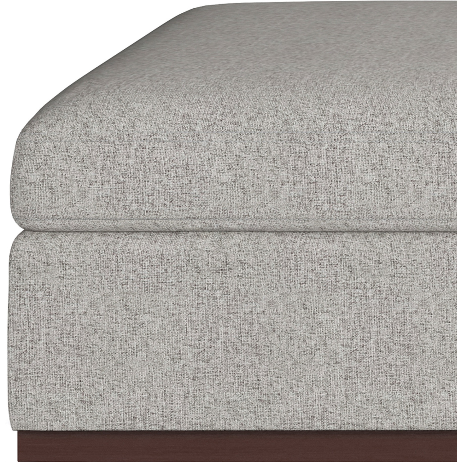 Owen Square Coffee Table Storage Ottoman in Cloud Grey Polyester Fabric